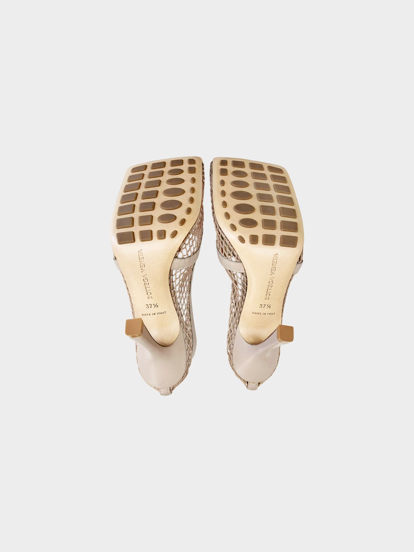 Bottega Veneta 2020s Beige Mesh Gold Chain Embellished Pumps