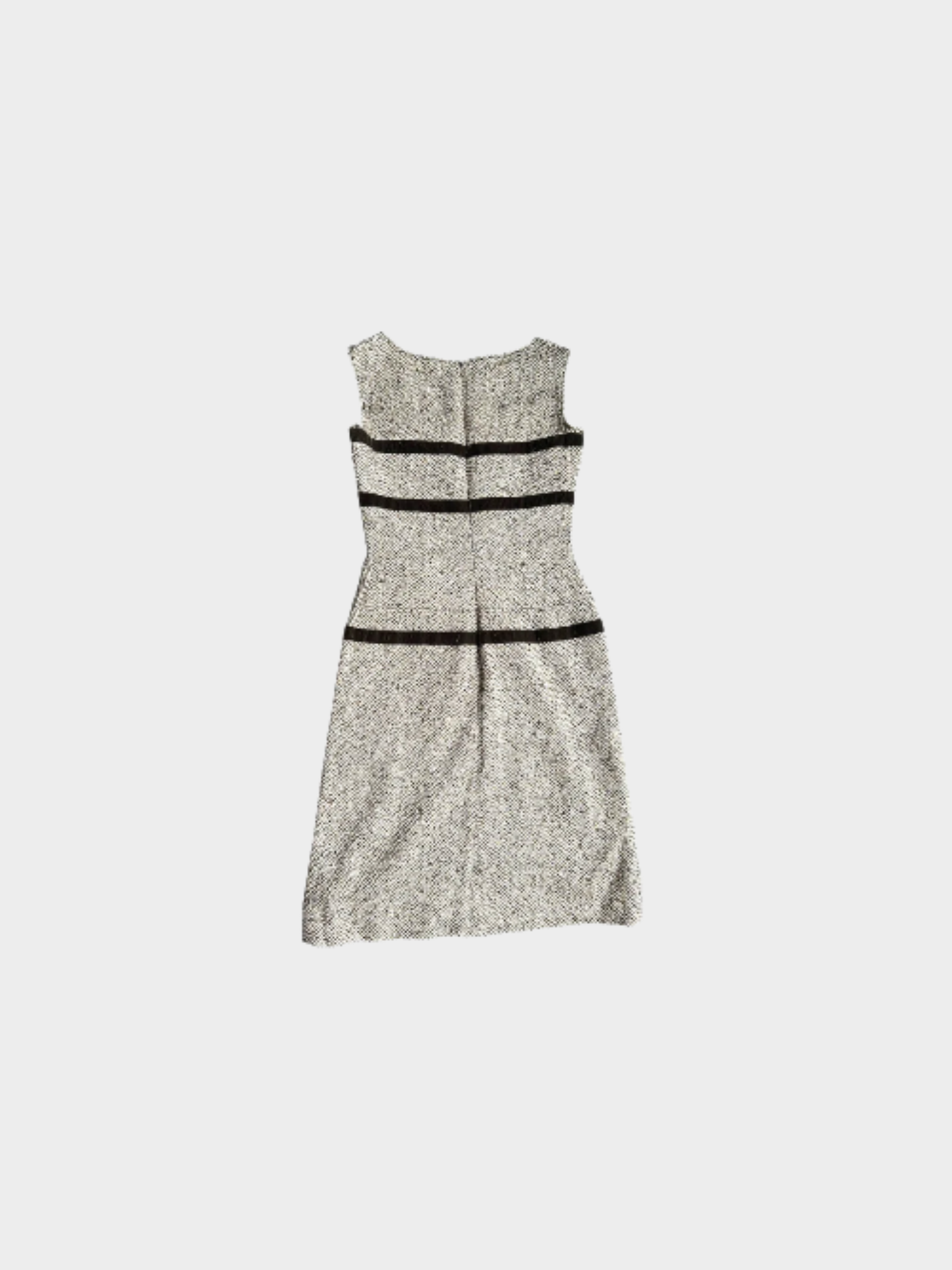 Valentino 2005 Grey Velvet Tweed Wool Dress