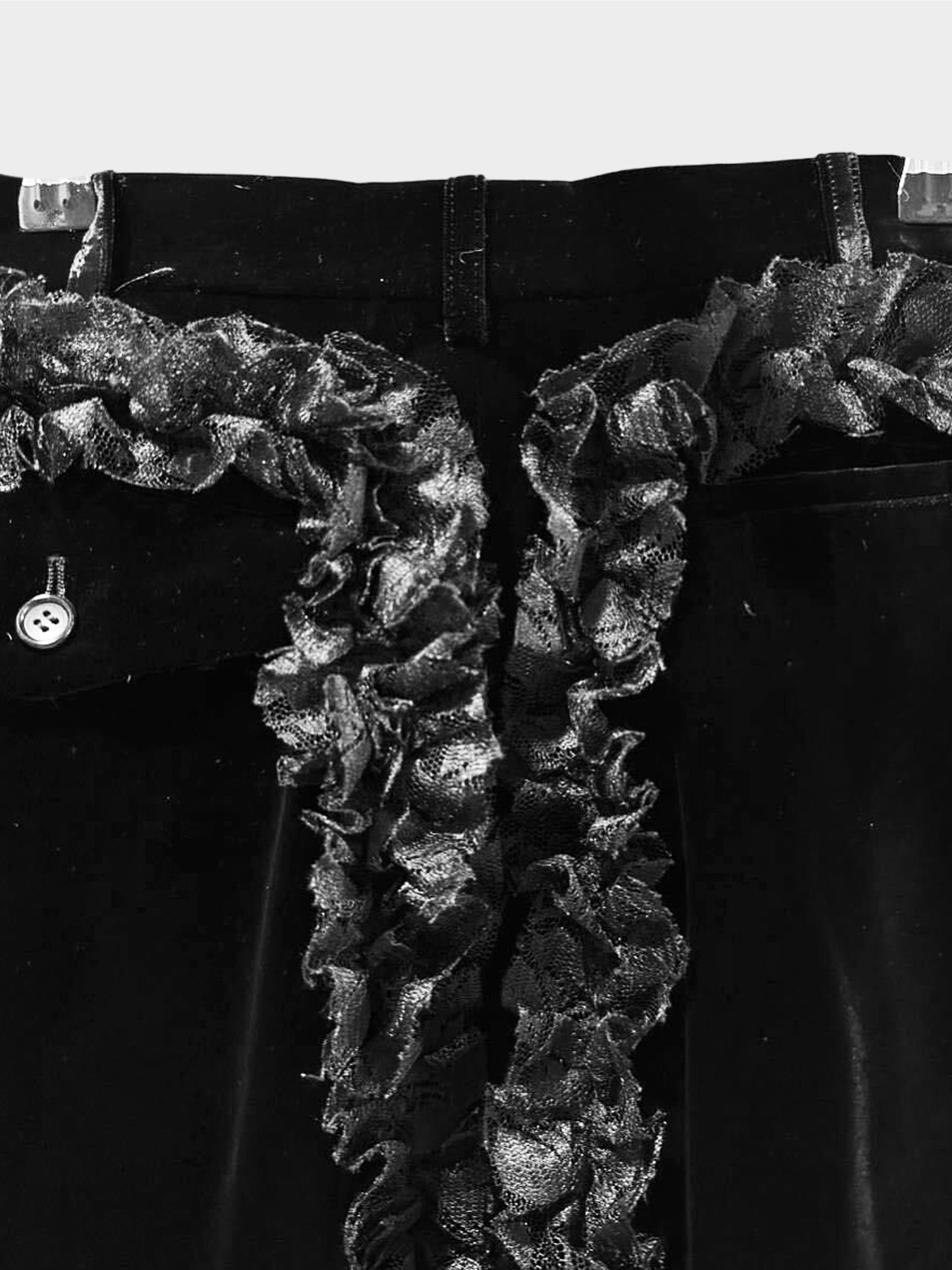 Comme des Garçons FW 2015 Black Wide Leg Frilled Pants