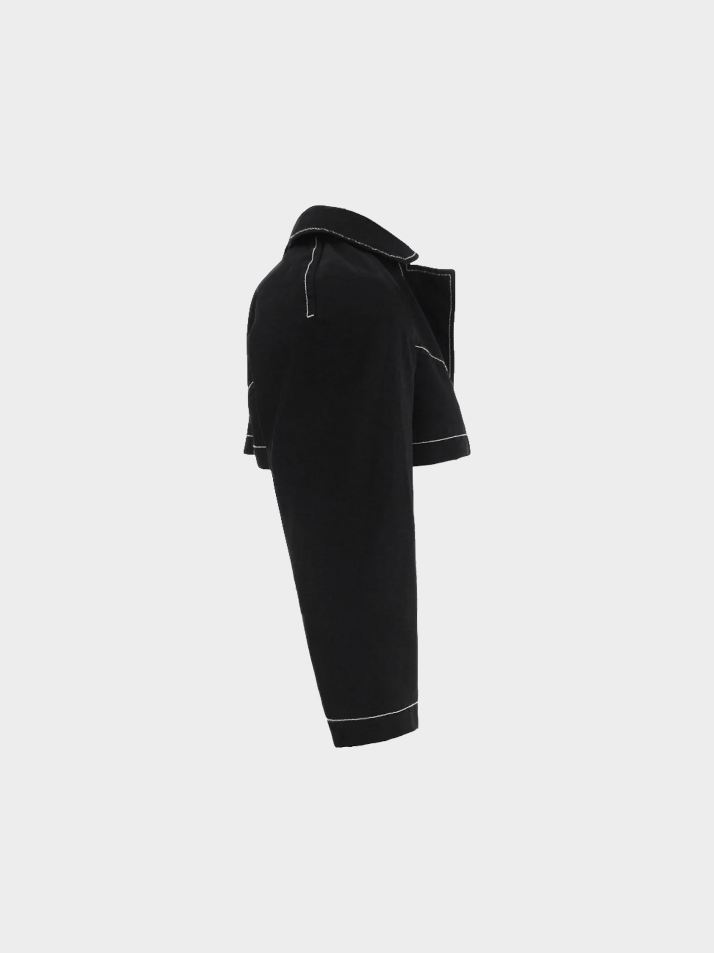 Comme des Garçons 2015 Black Contrast Stitching Cropped Jacket