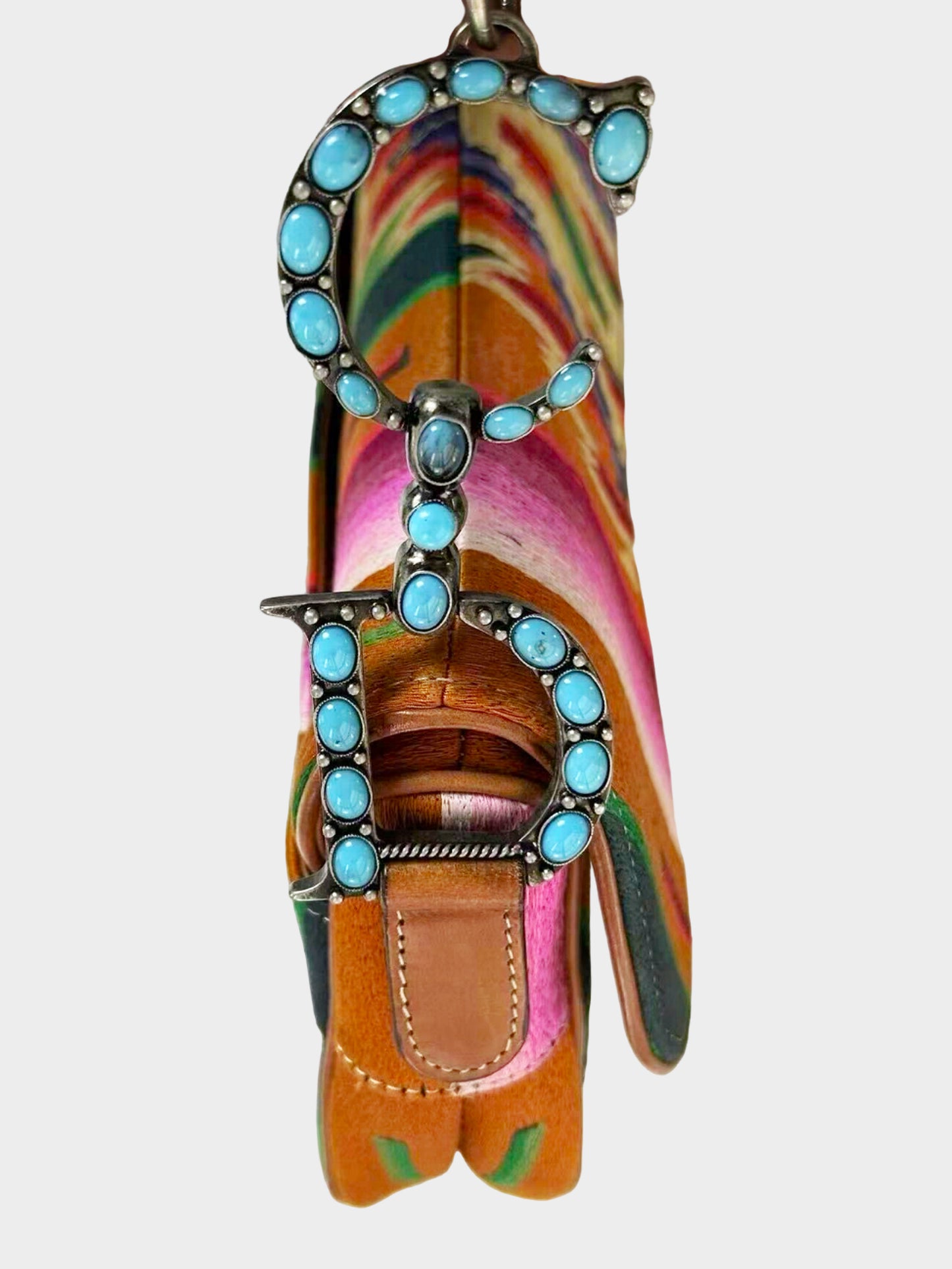 Christian Dior by John Galliano 2007 Limited Edition Mexico Abstract Pattern Saddle Bag