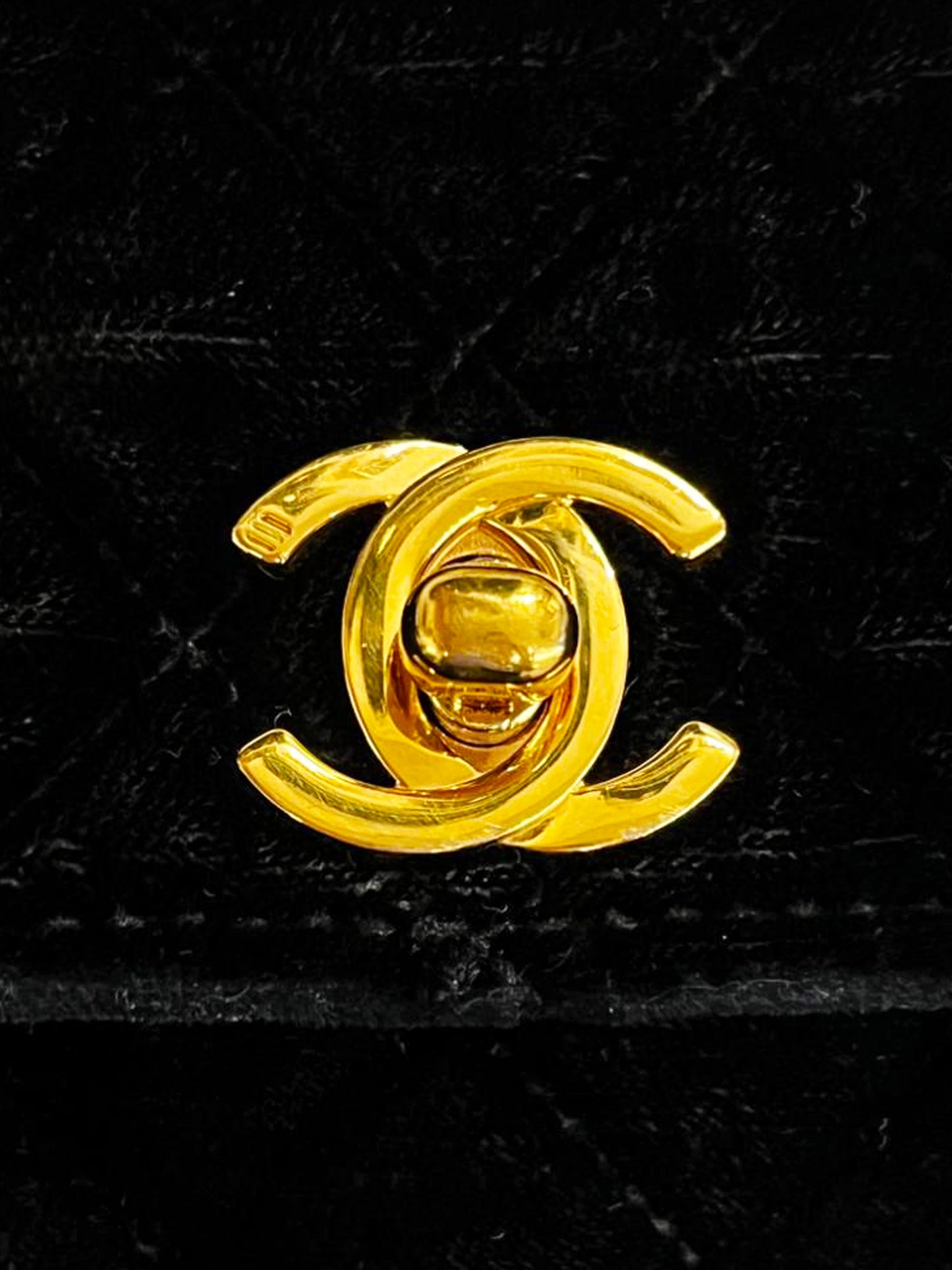 Chanel 1990 Black Velvet Mini Flap Bag