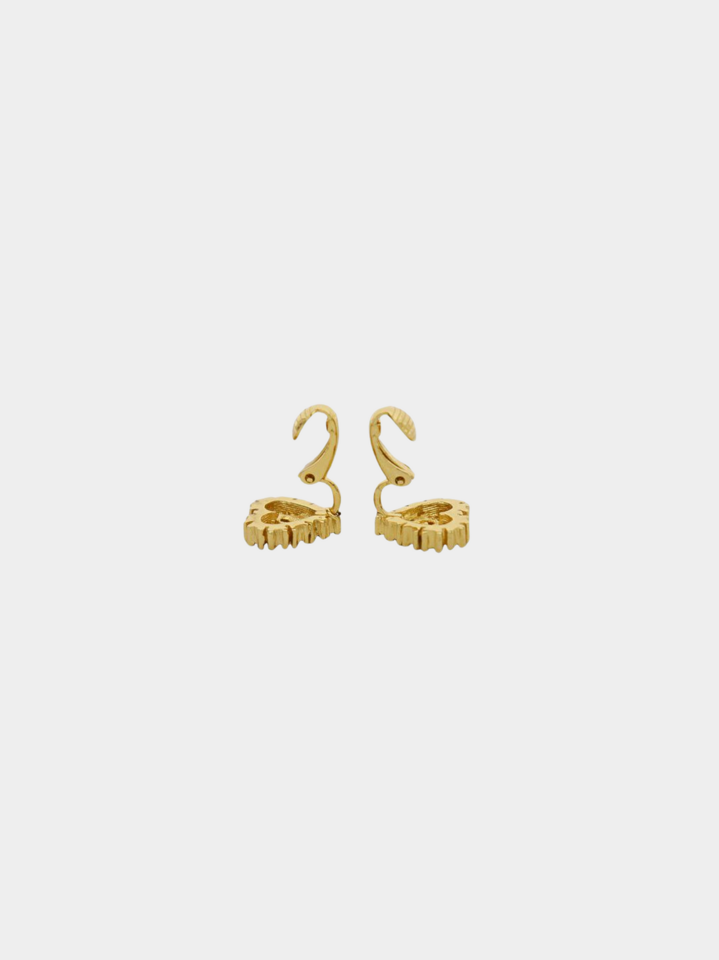Christian Dior 2000s Gold Logo Rhinestone Earrings