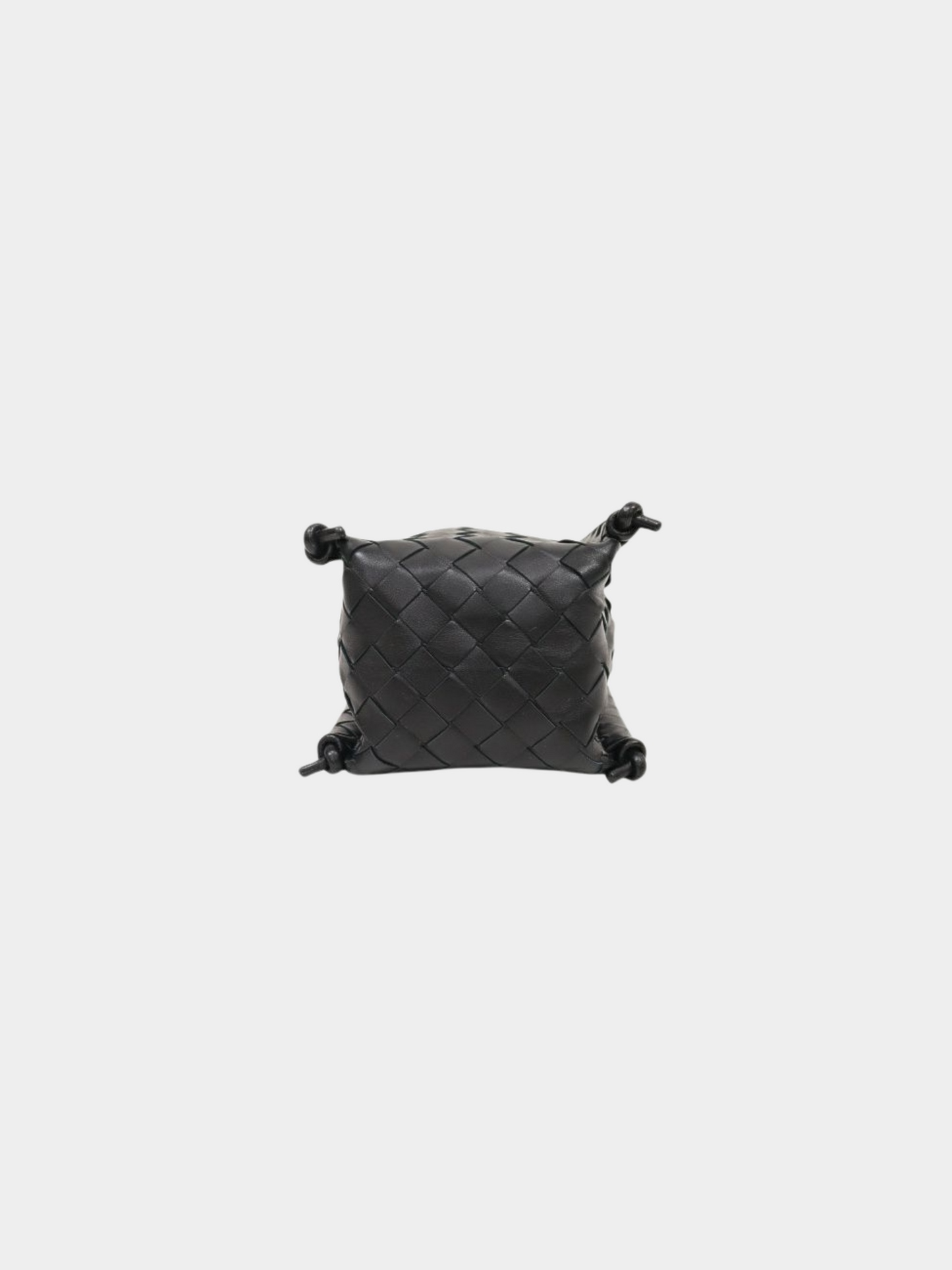 Bottega Veneta 2000s Black Intrecciato Leather Shoulder Bag