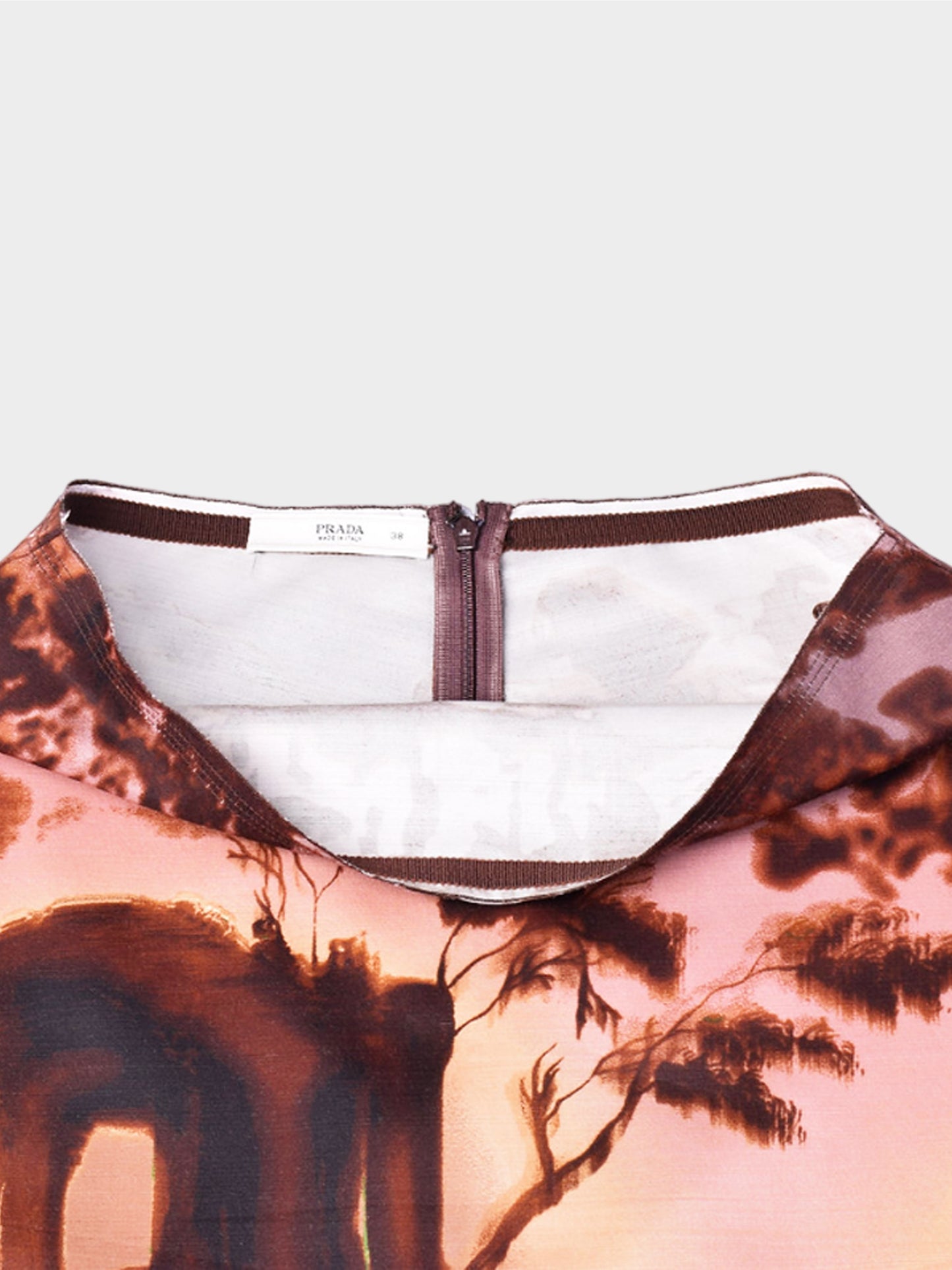 Prada FW 2004 Abstract Scenic Print Skirt