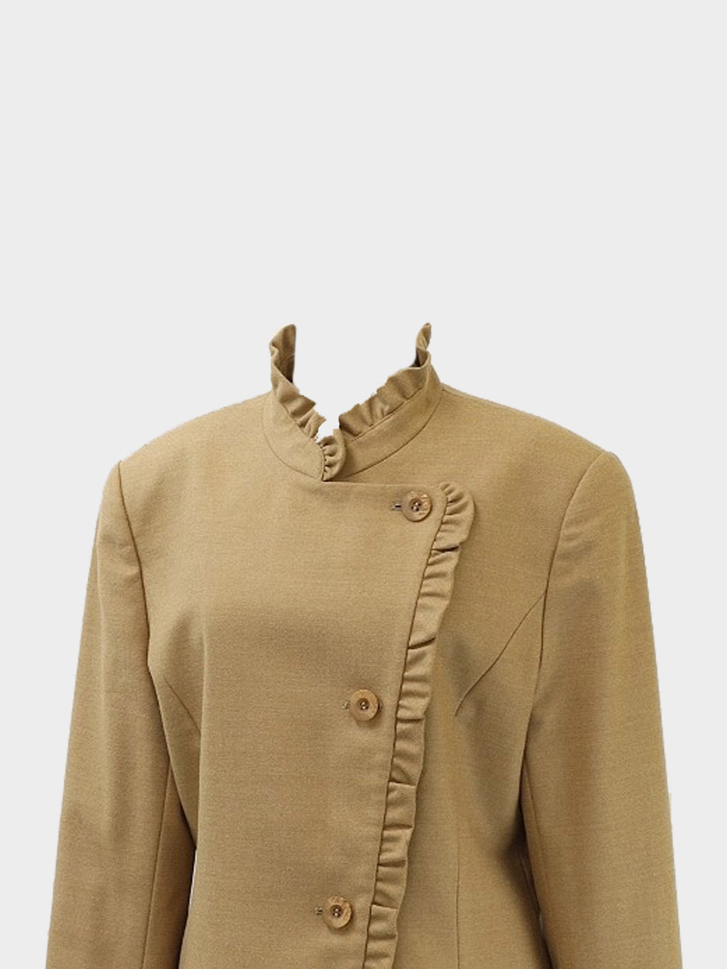 Chloé 1990s Brown Wool Jacket with Ruffled Details