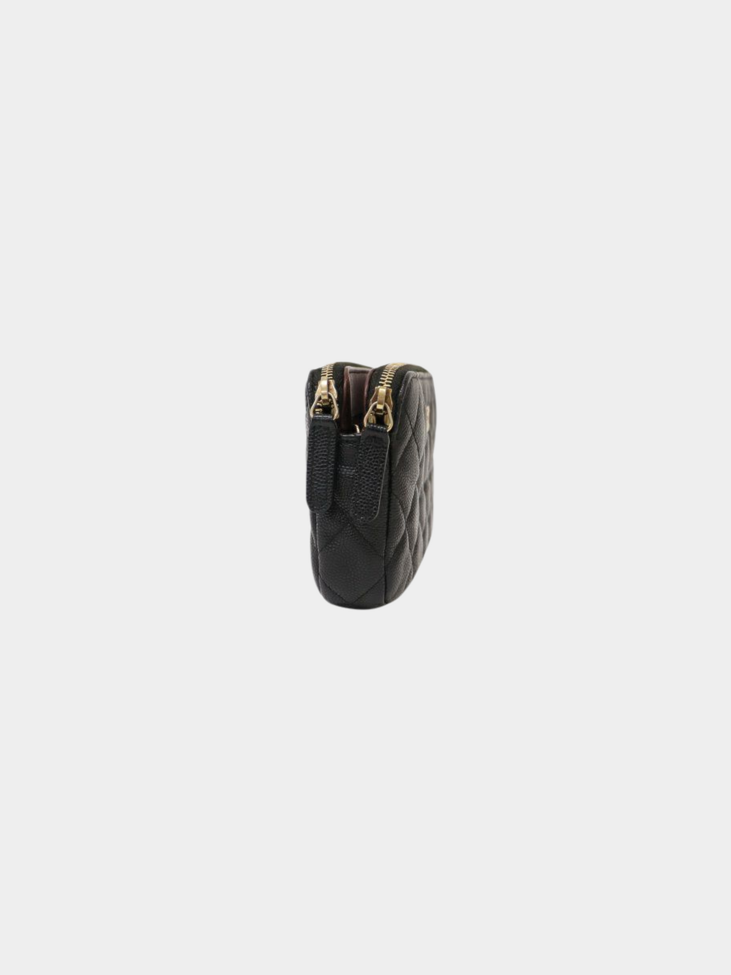 Chanel 2019 Black Caviar Skin Chain Wallet