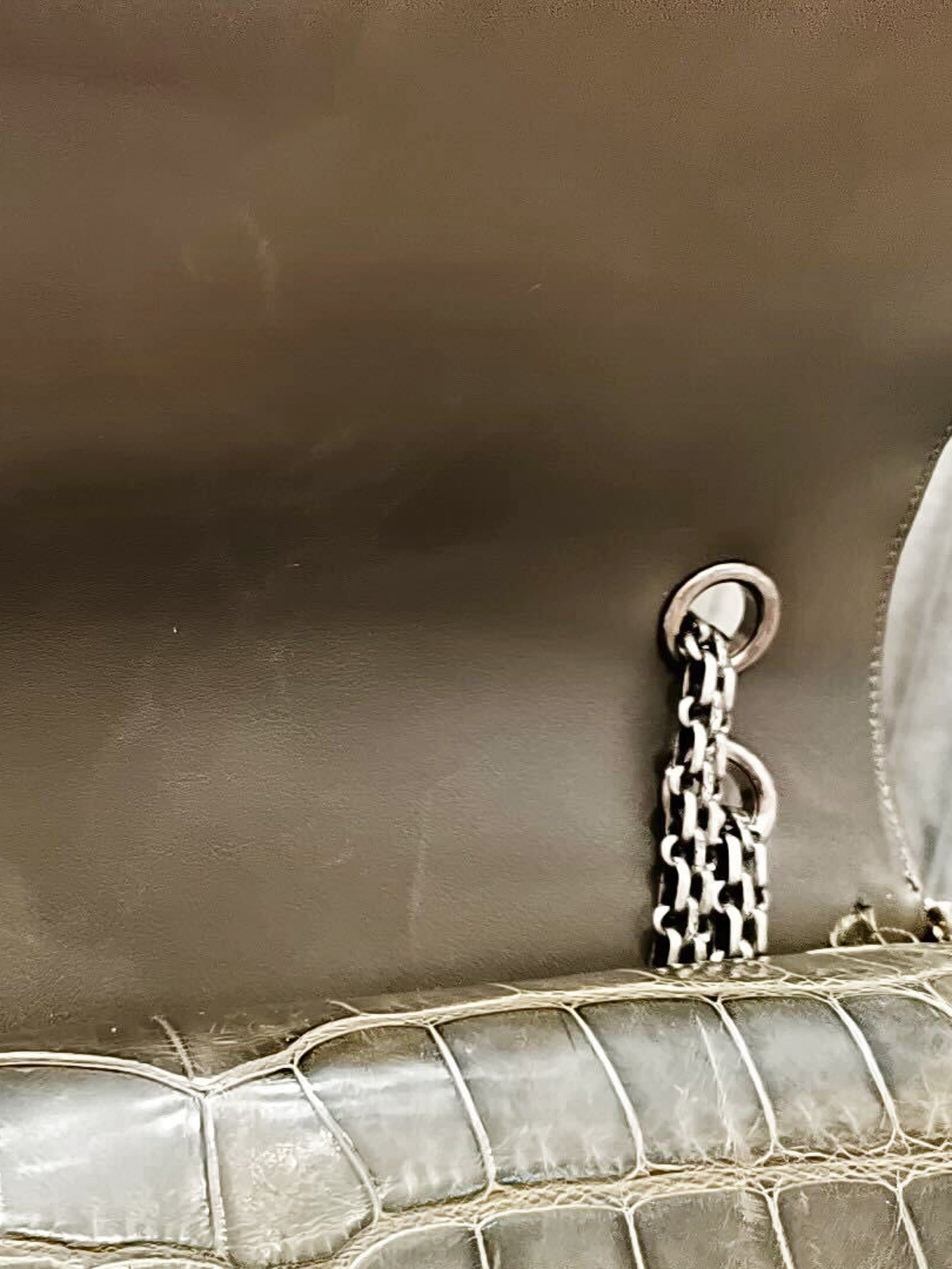 Chanel 2011 Olive Green Reissue 2.55 Alligator Medium Classic Double Flap Bag
