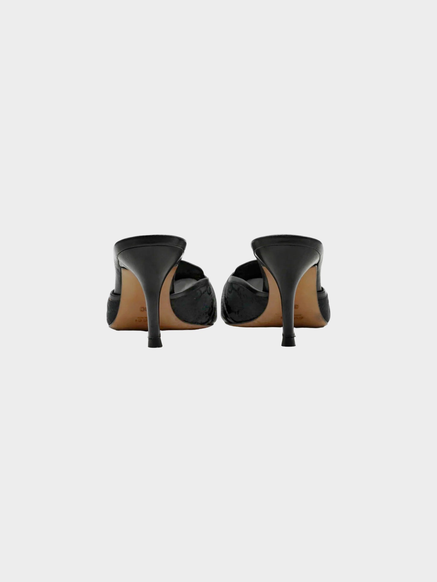 Gucci 2000s Black GG Horsebit Canvas Mules