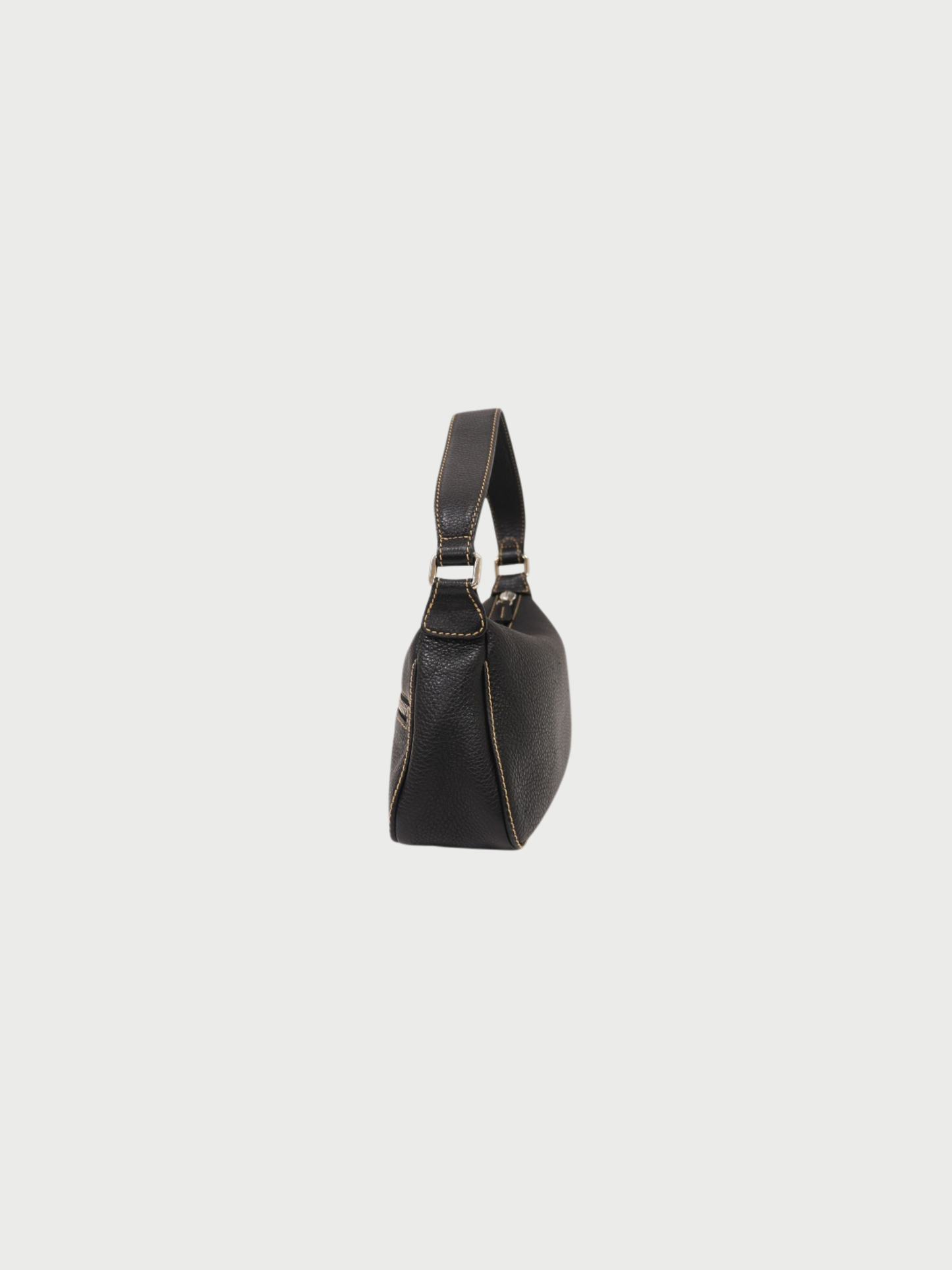 Chanel 2001-2002 Black Caviar Leather Logo Tassel One Shoulder Bag