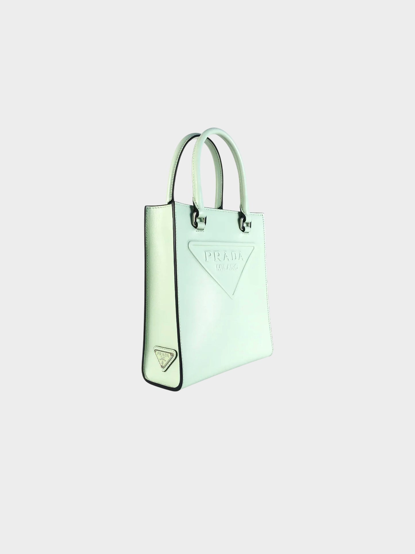 Prada 2020s Green Calfskin Leather 2Way Tote Shoulder Bag