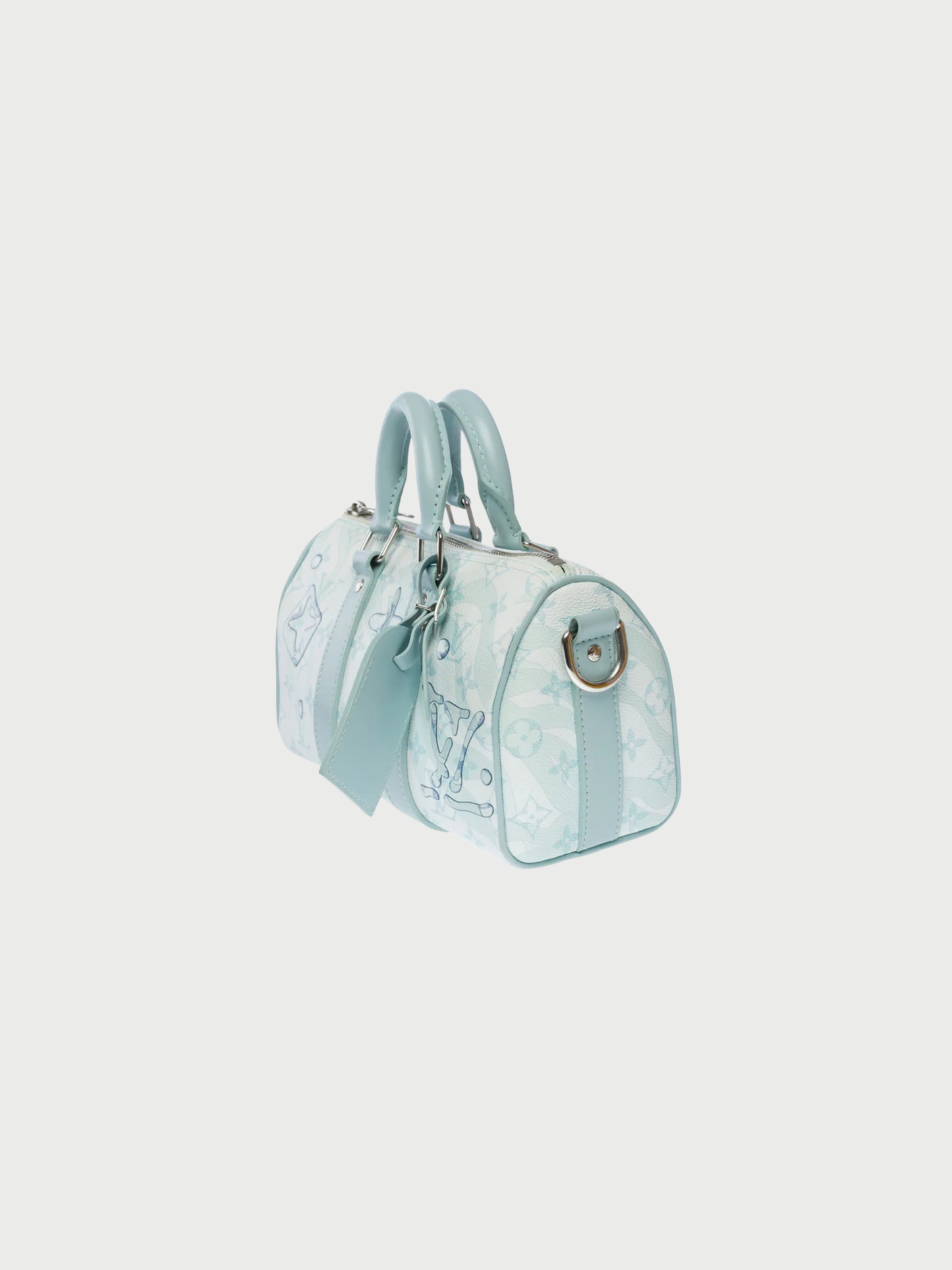 Louis Vuitton 2023 Blue Monogram Aquagarden Keepall Bandoulière 25