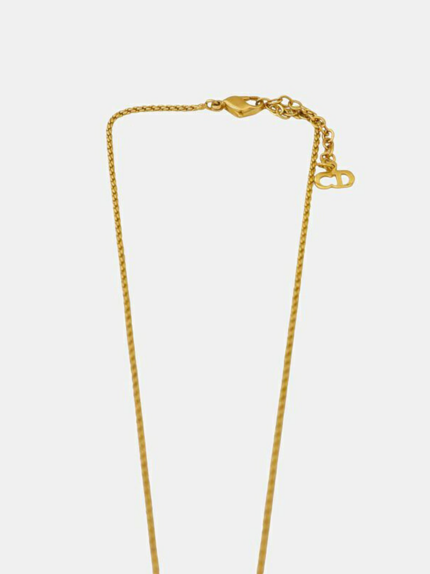 Christian Dior 2000s Gold Logo Twist Round Necklace