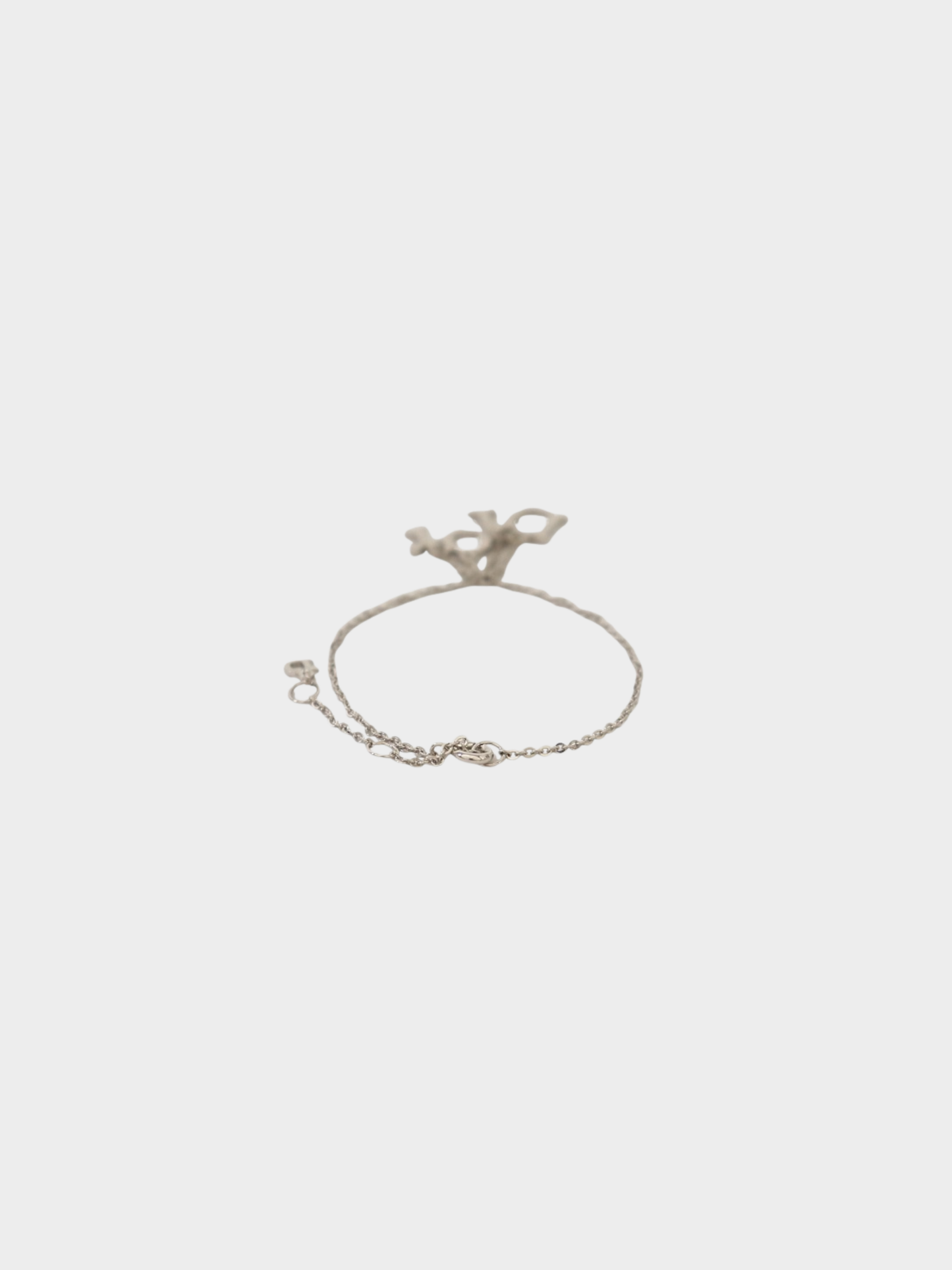 Christian Dior 2000s Silver Plated Metal Logo Bracelet
