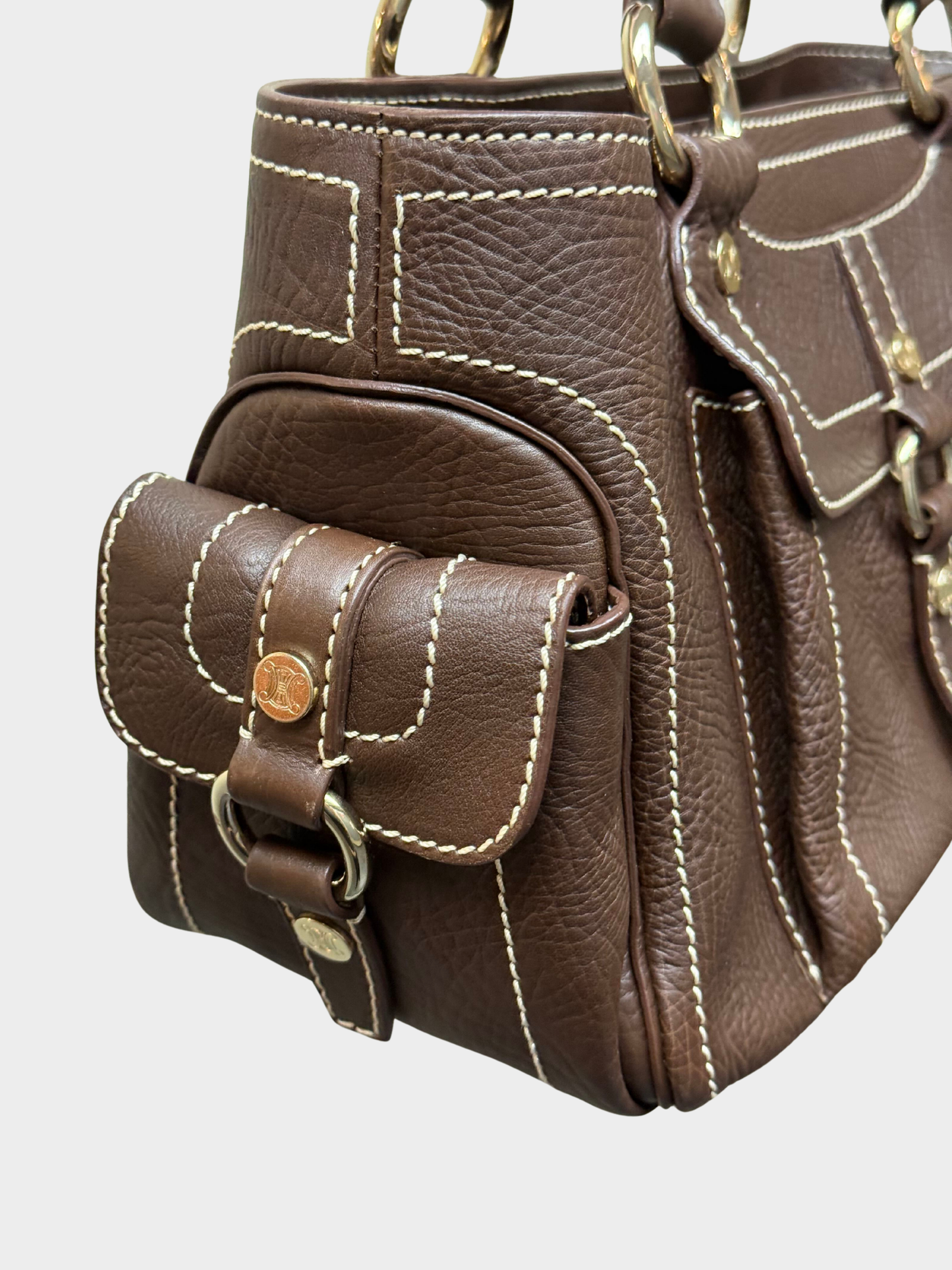 Celine 2000s Dark Brown Leather Boogie Bag