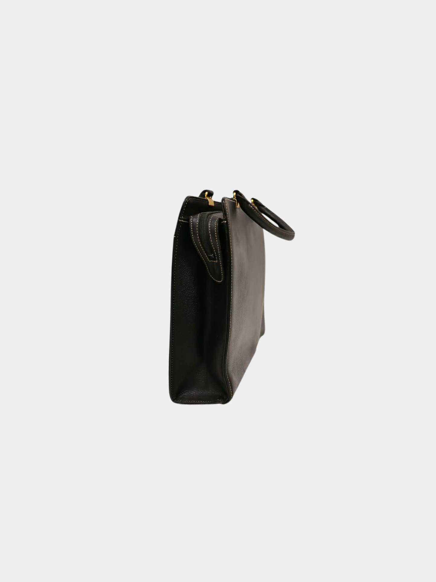 Yves Saint Laurent 2000s Black Leather Logo Handbag