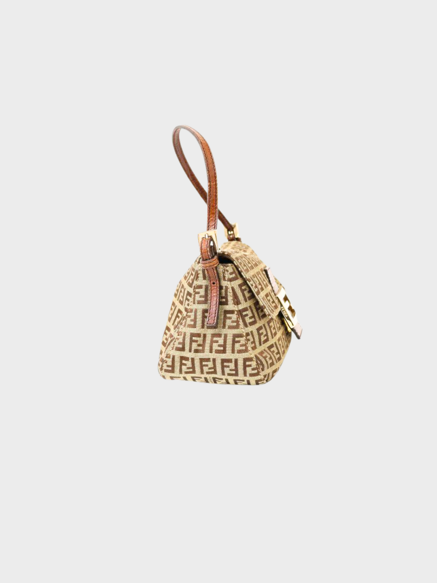 Fendi 2000s Brown Monogrammed Mamma Baguette