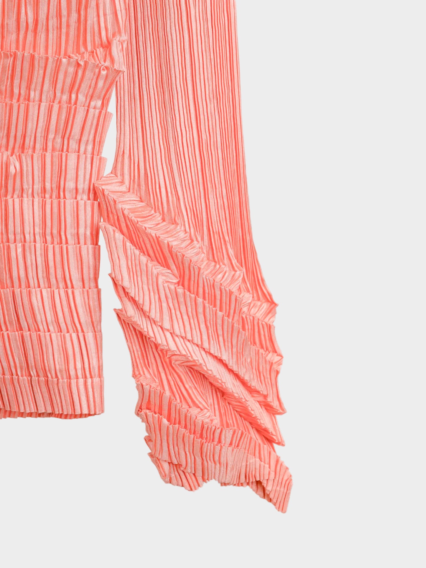 Issey Miyake 1990s Archival Pink Diagonal Pleats Blouse