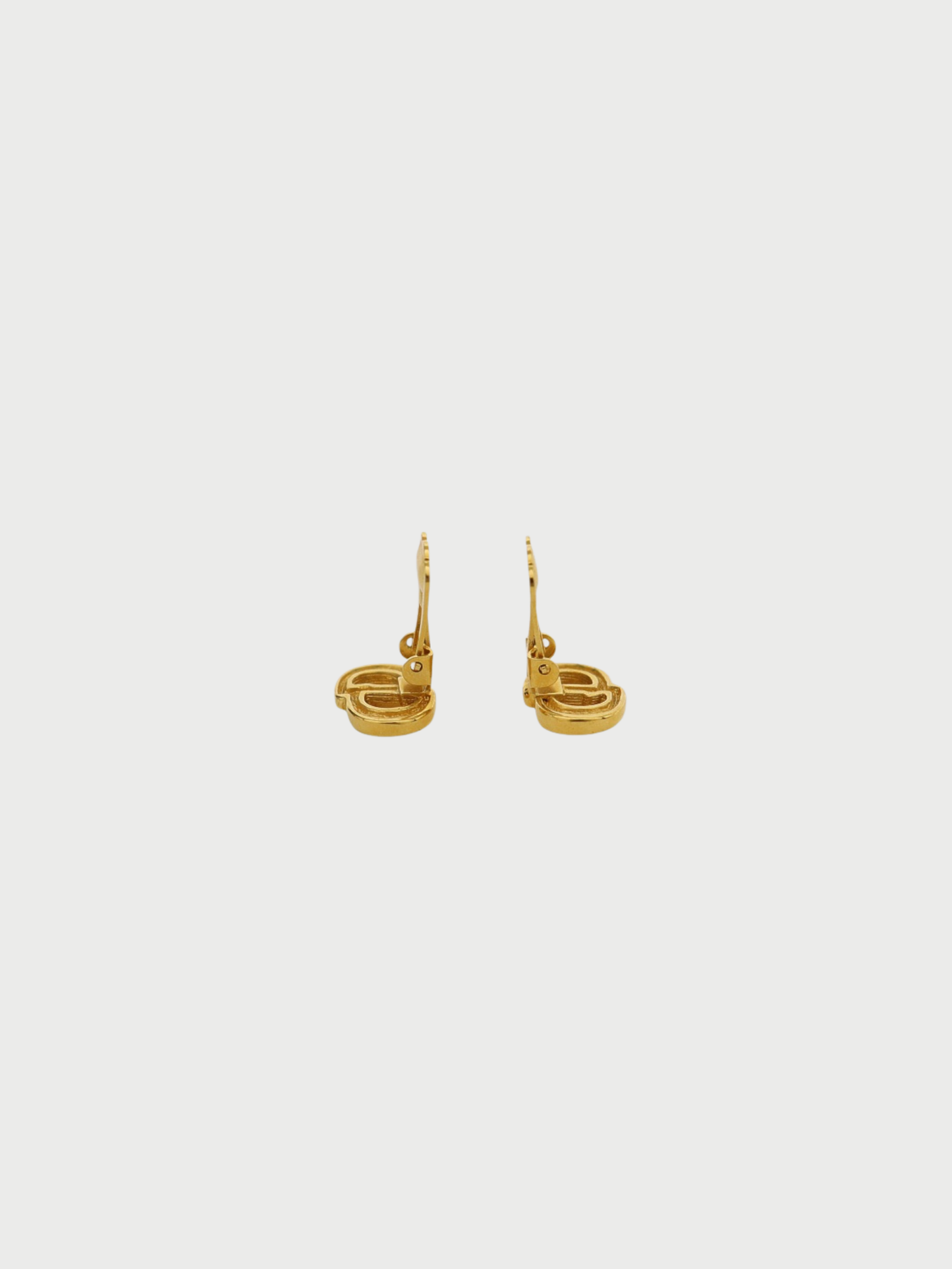 Christian Dior 2020s Gold Plated Metal Rhinestone CD Earrings