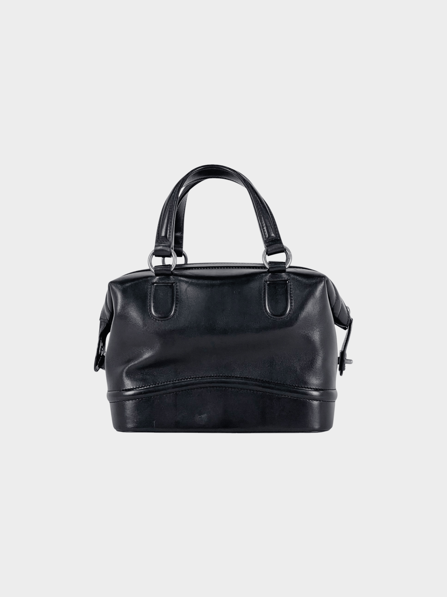 Chanel 2006 Black CC Leather Bowling Bag