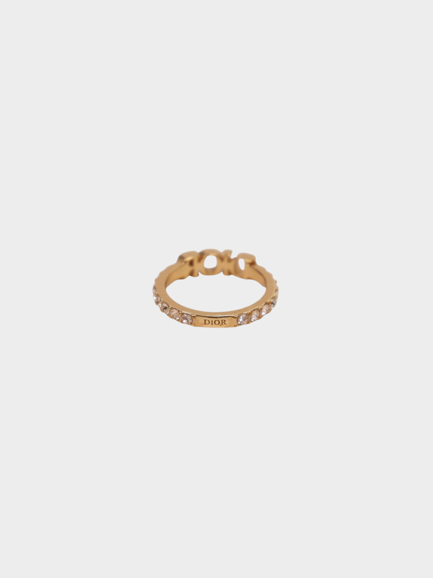 Christian Dior 2010s Pink Gold Rhinestone Dio(r)evolution Ring