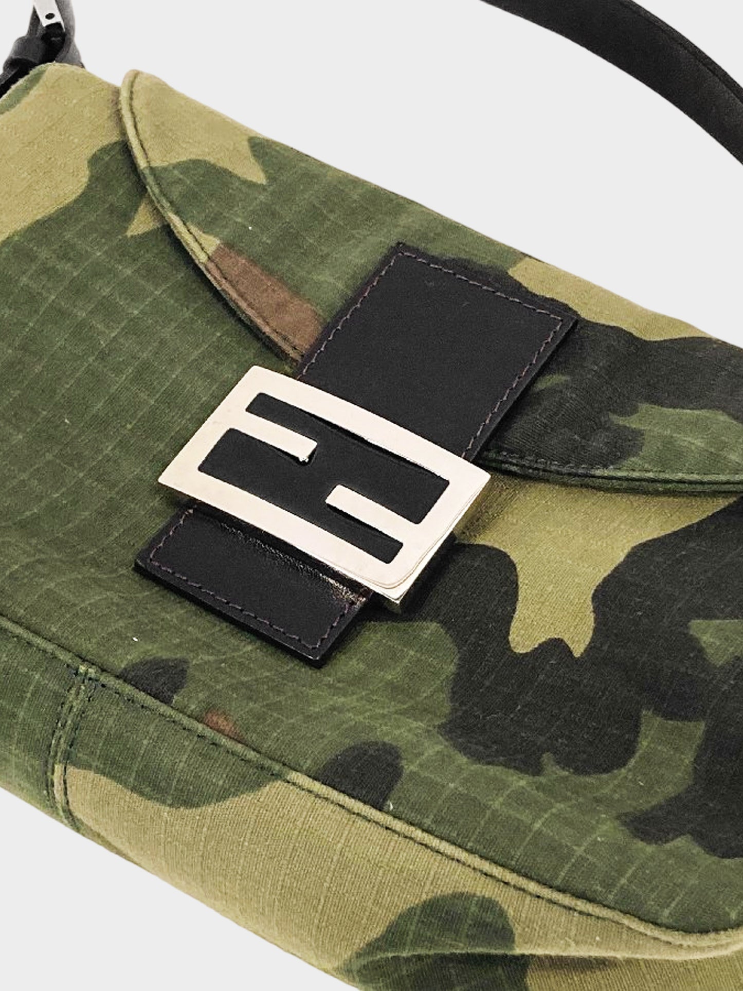 Fendi 2000s Rare Camouflage Baguette Bag