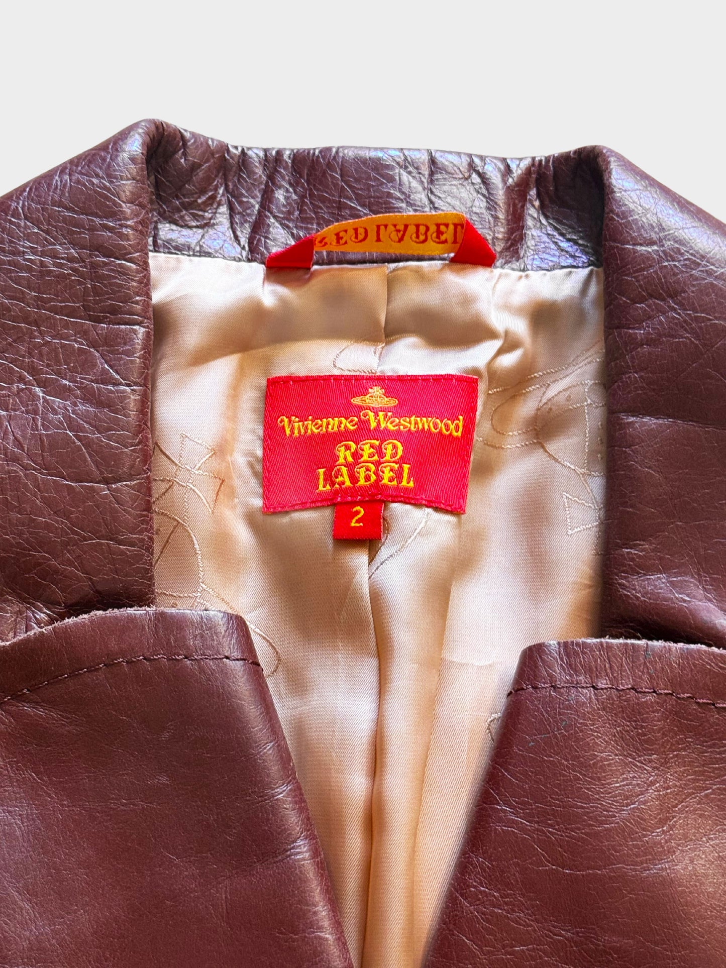 Vivienne Westwood 1990s Brown Leather Love Jacket