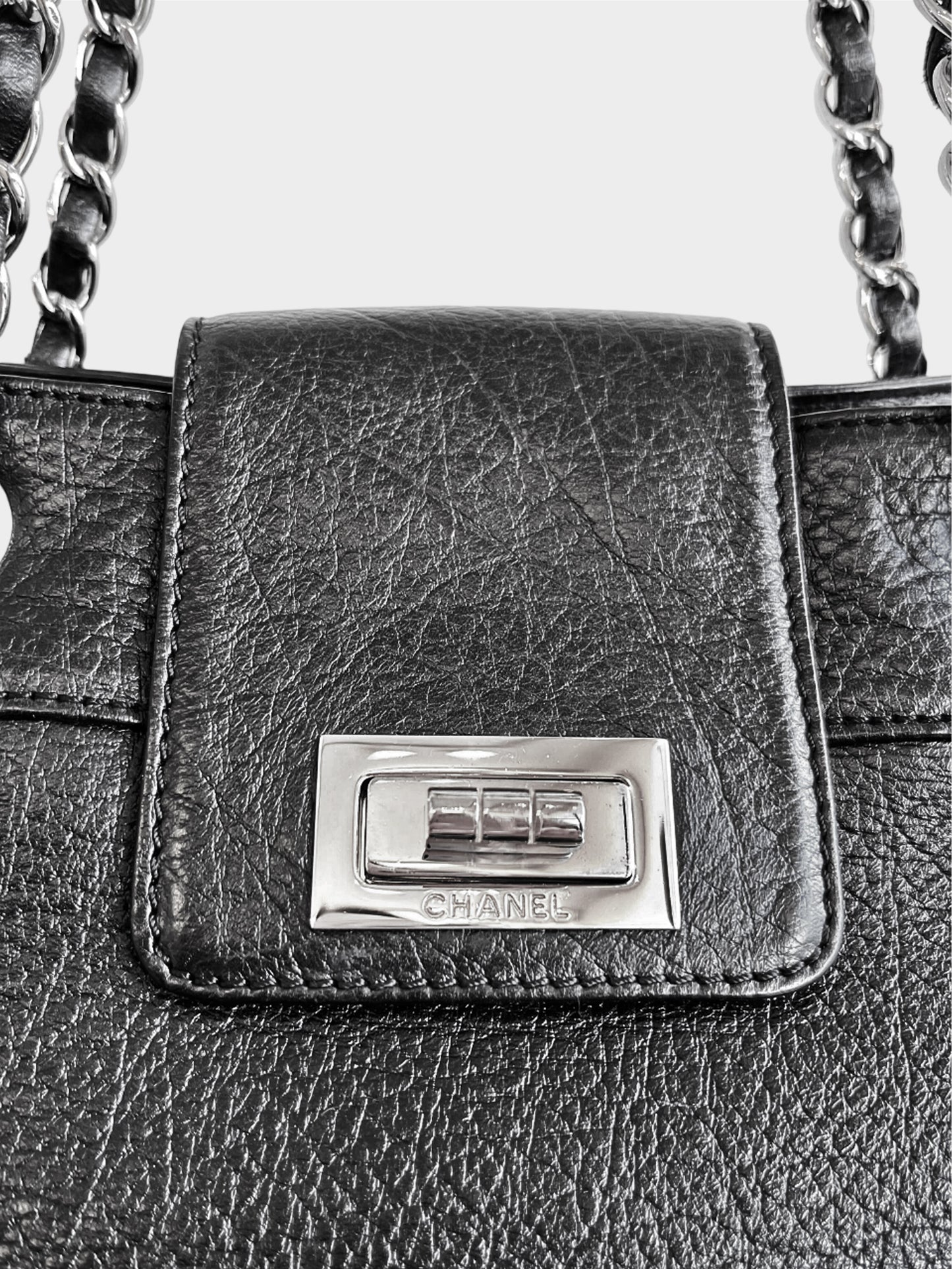 Chanel 2003 Black Mademoiselle Reissue Accordion Bucket Bag
