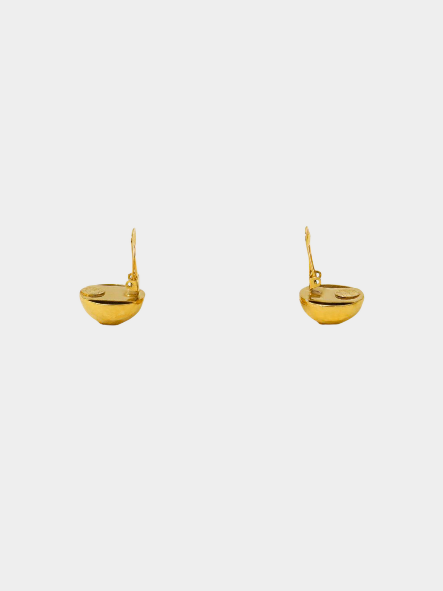 Celine 2000s Gold Triomphe Round Earrings