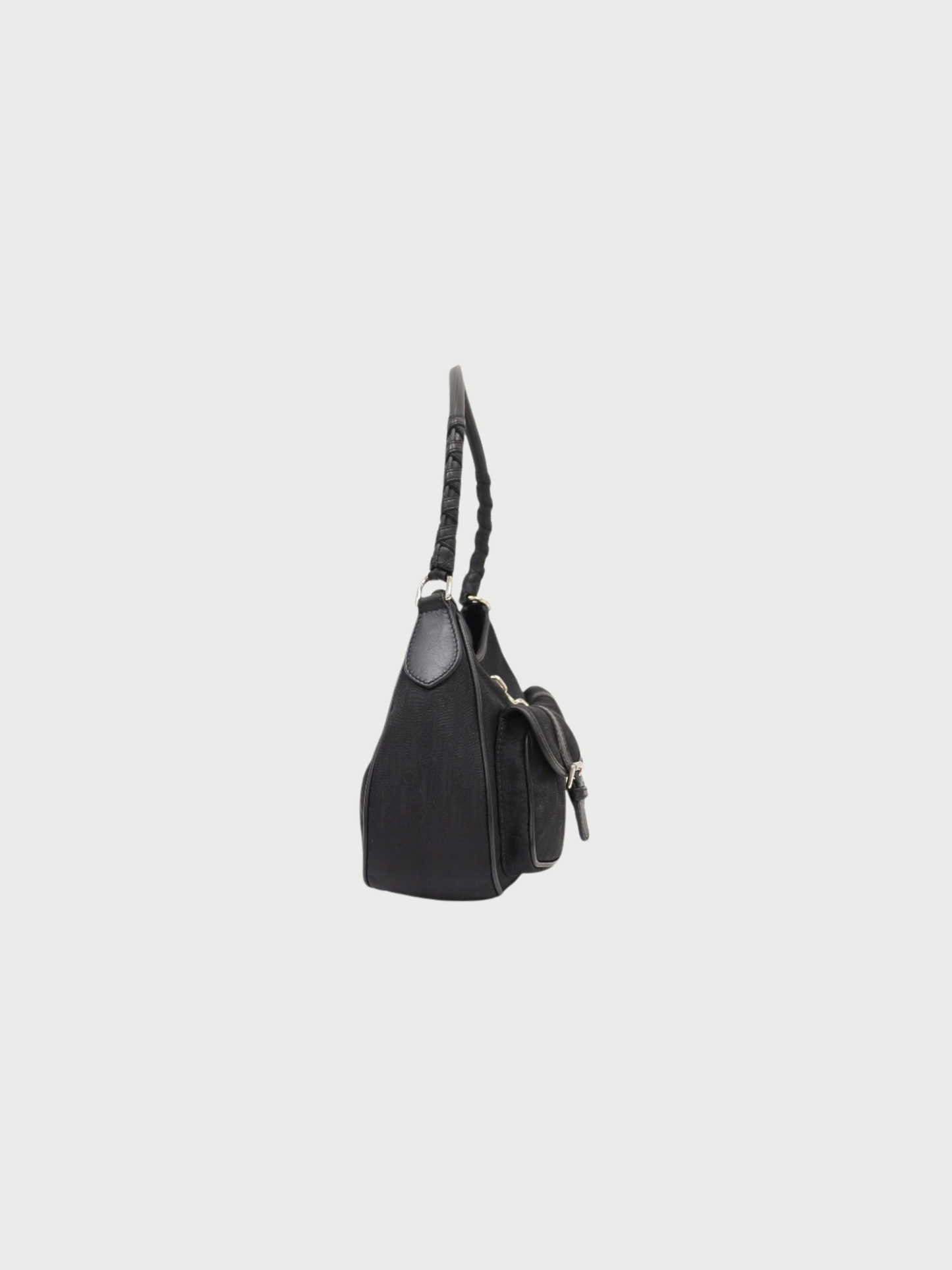 Christian Dior 2007  Black Trotter Canvas One-Shoulder Bag