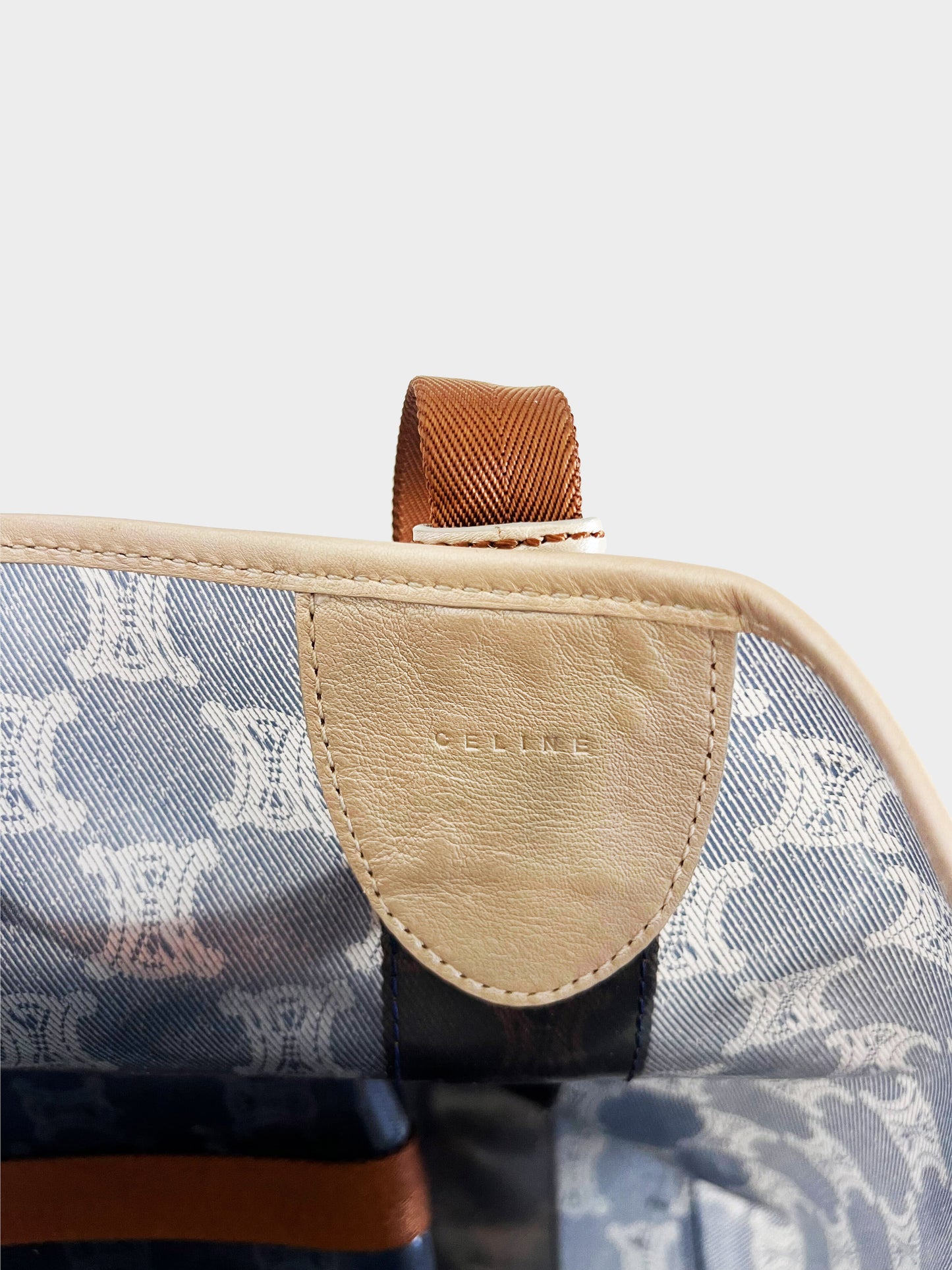 Celine 2000s Blue Macadam Transparent Vinyl Tote Bag