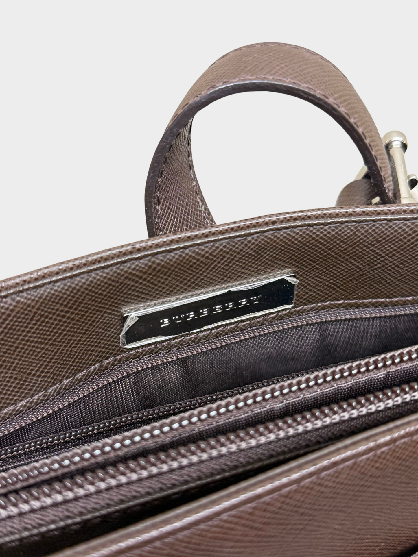 Burberry 2000s Beige Nova Check Canvas Leather Buckle Handle Bag