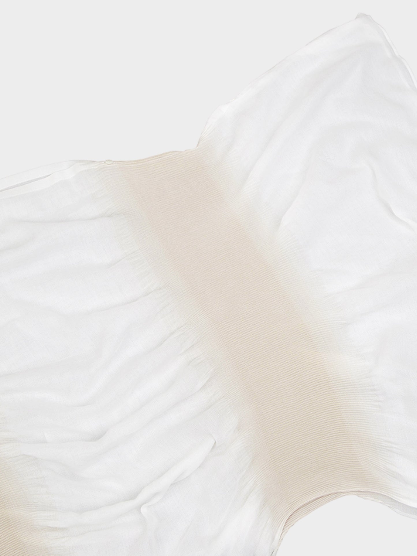 Issey Miyake Summer 2003 Ivory and Beige Cotton Poncho