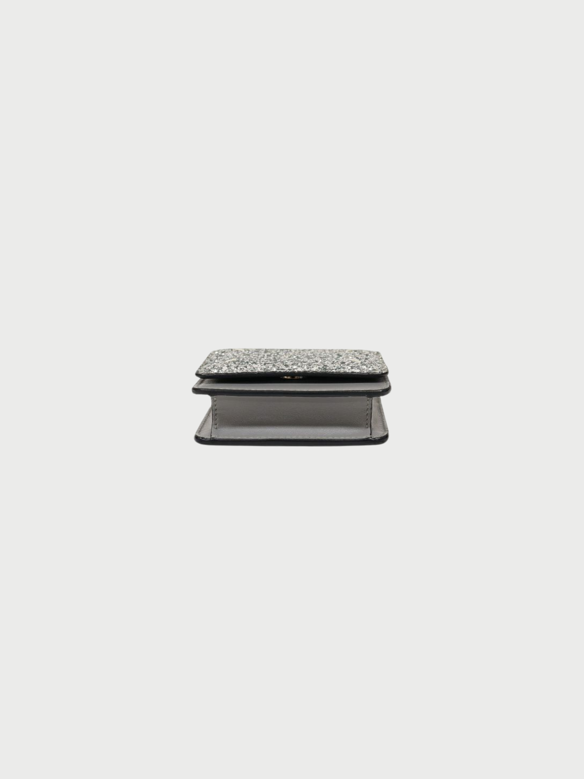 Maison Margiela 2000s Silver Green Leather Sequin 4-Stitch Chain Wallet