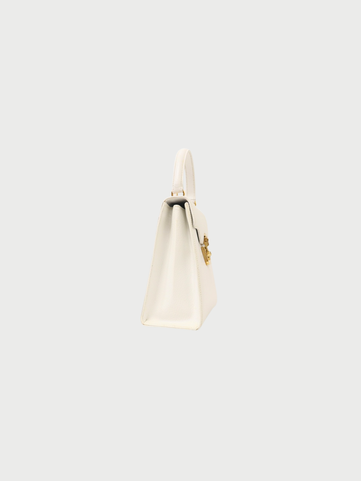 Gucci 2000s White Leather Lady Lock Handbag