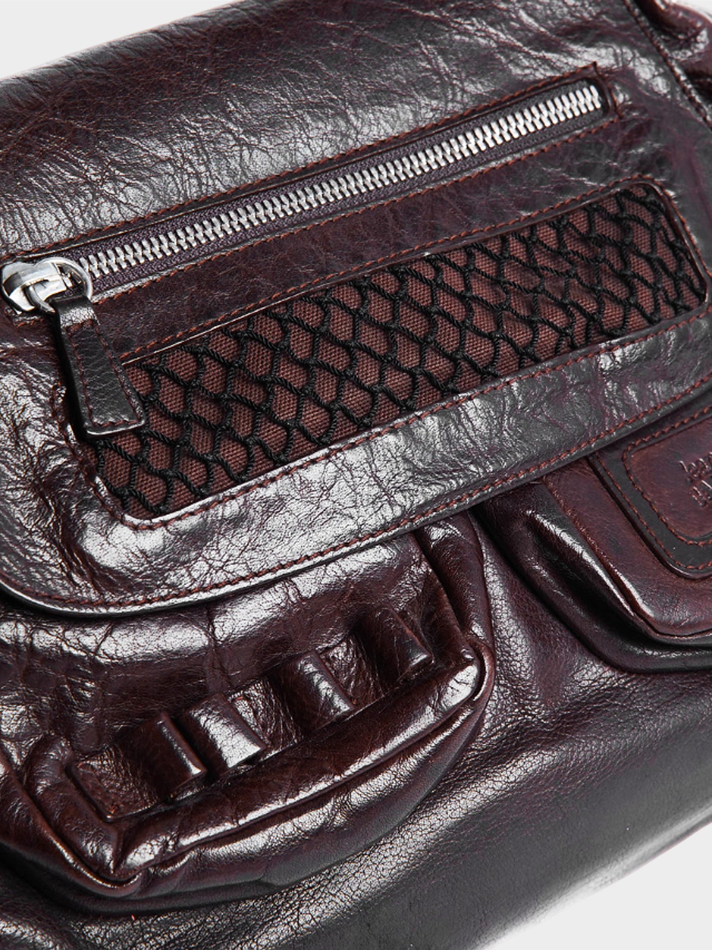 Jean Paul Gaultier 1990s Dark Brown Leather Adjustable Bag