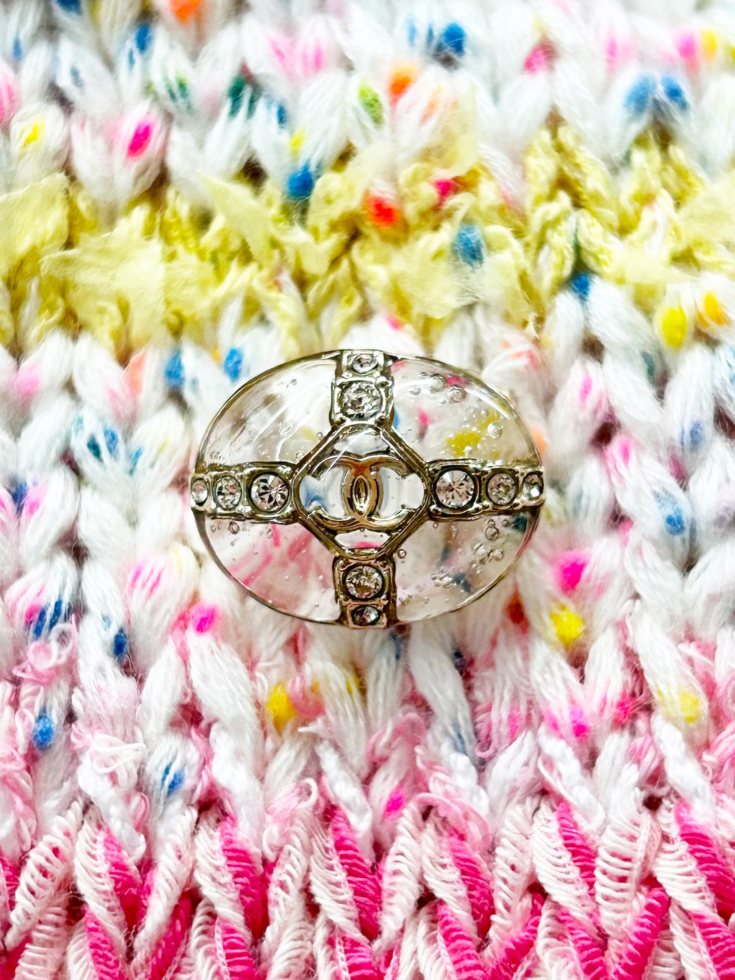 Chanel Resort 2024 LOVE COCO Cotton Candy Striped Knit Shorts