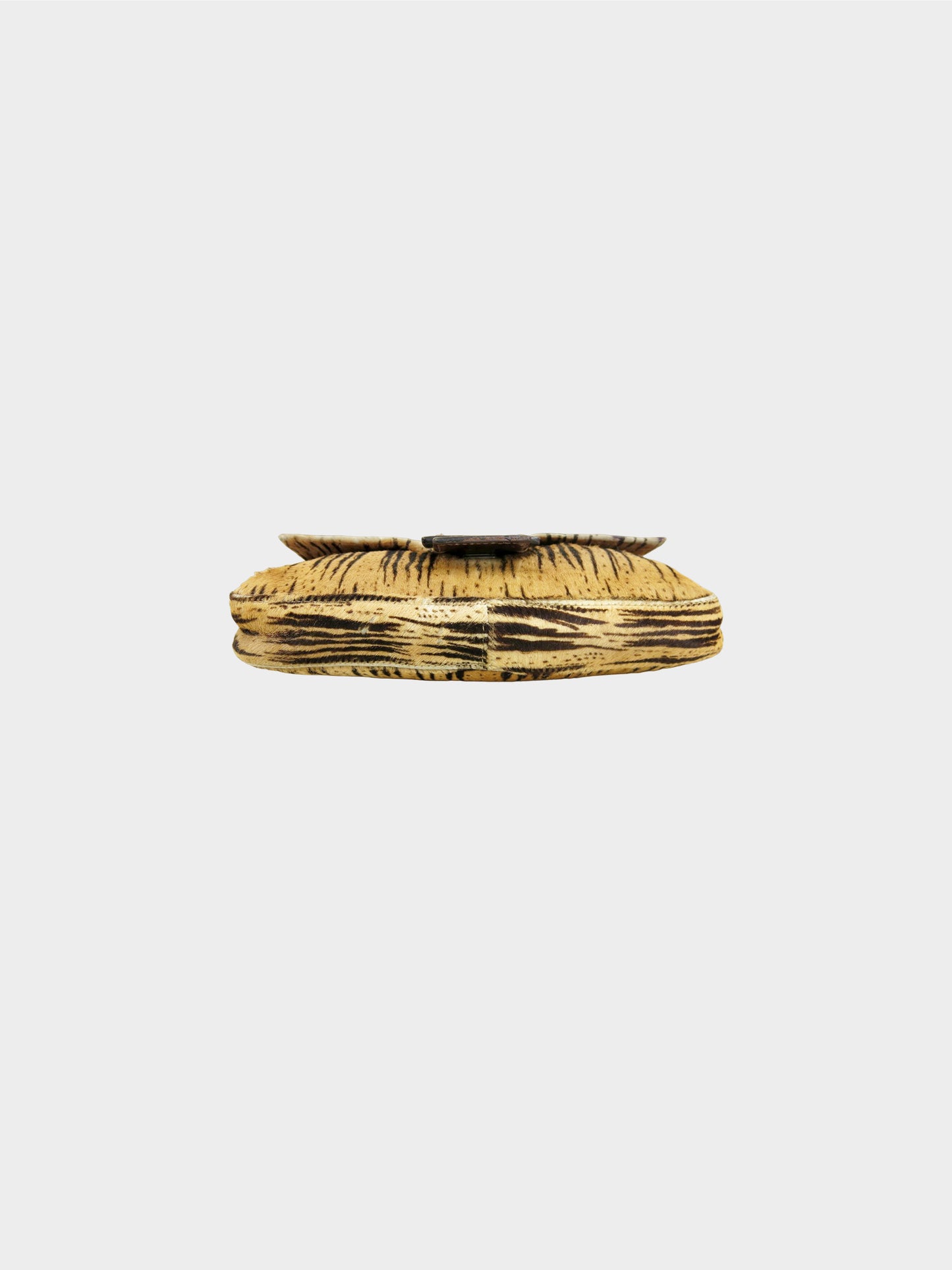 Fendi 2000s Stripe Printed Pony Hair Baguette