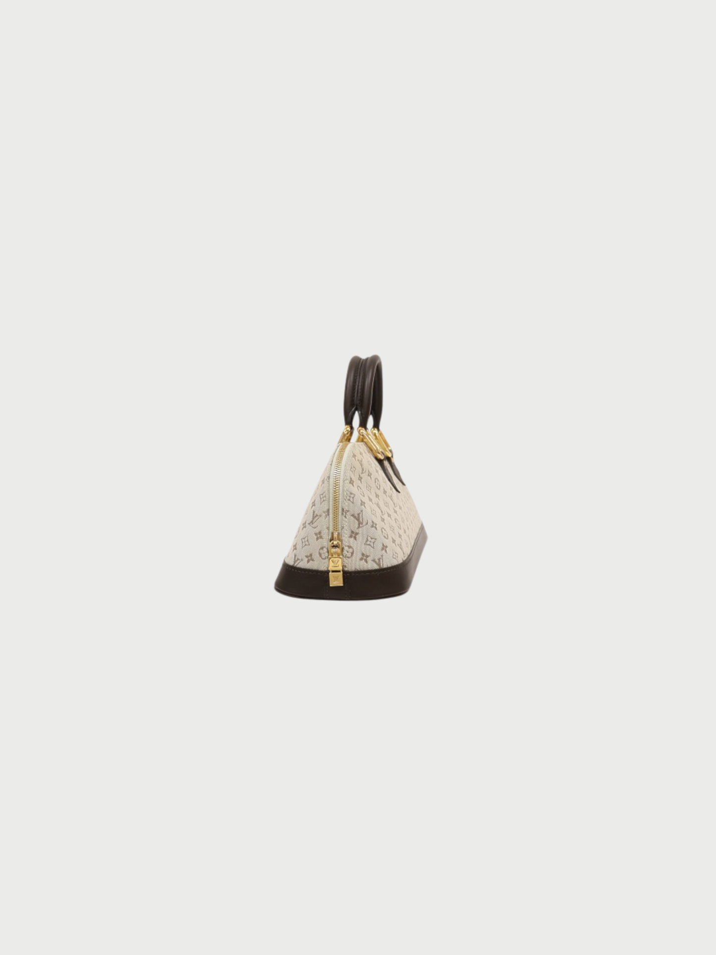 Louis Vuitton 2001 Khaki Ivory Dark Brown Monogram Mini Alma Long Bag