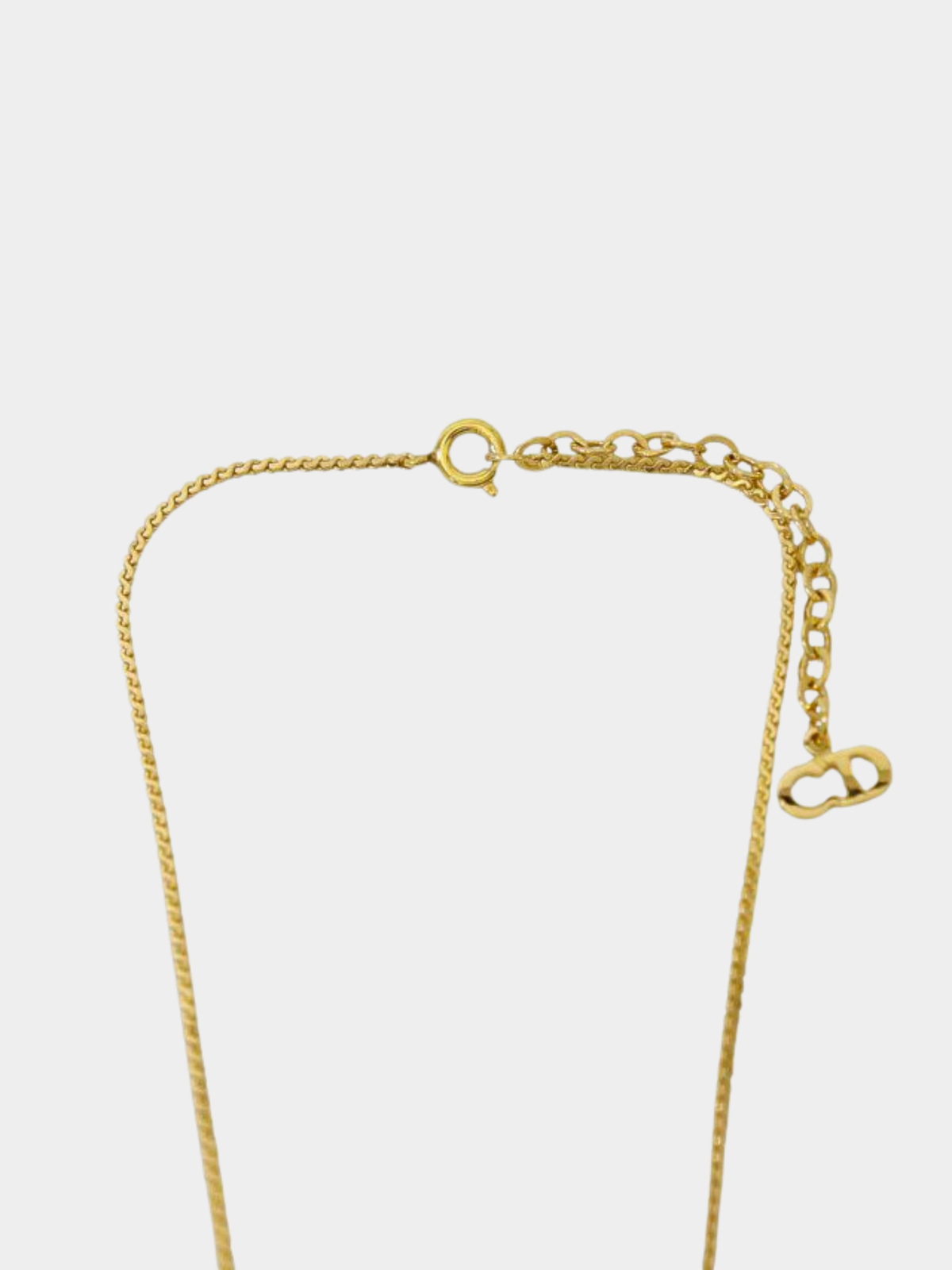 Christian Dior 2000s Gold Rhinestone Pendant Necklace