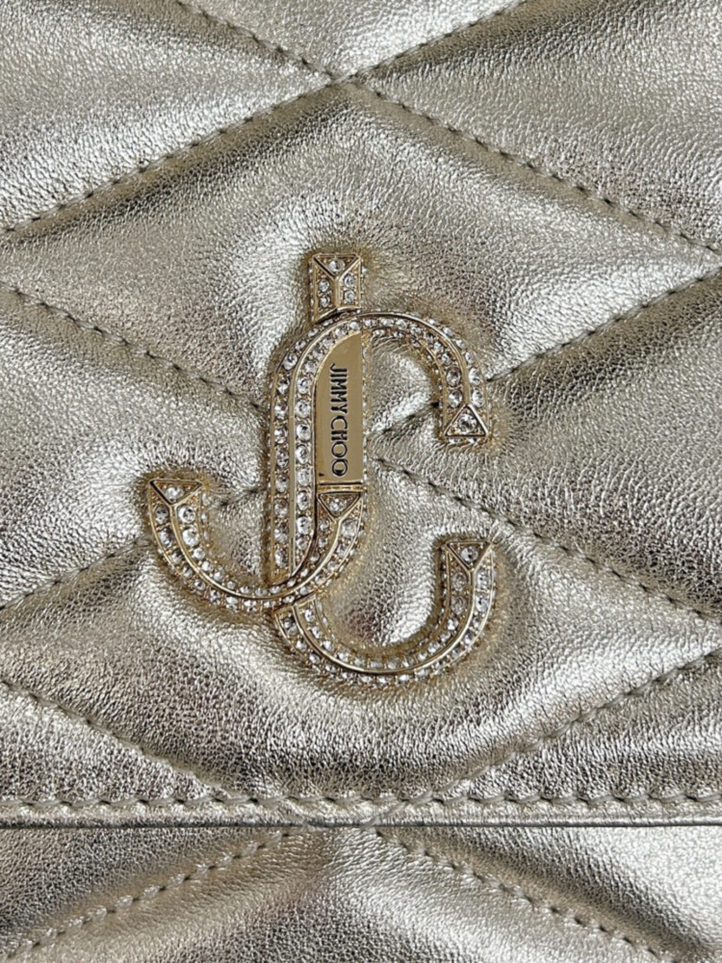 Jimmy Choo 2010s Light Gold Quilted Leather Flap Bag