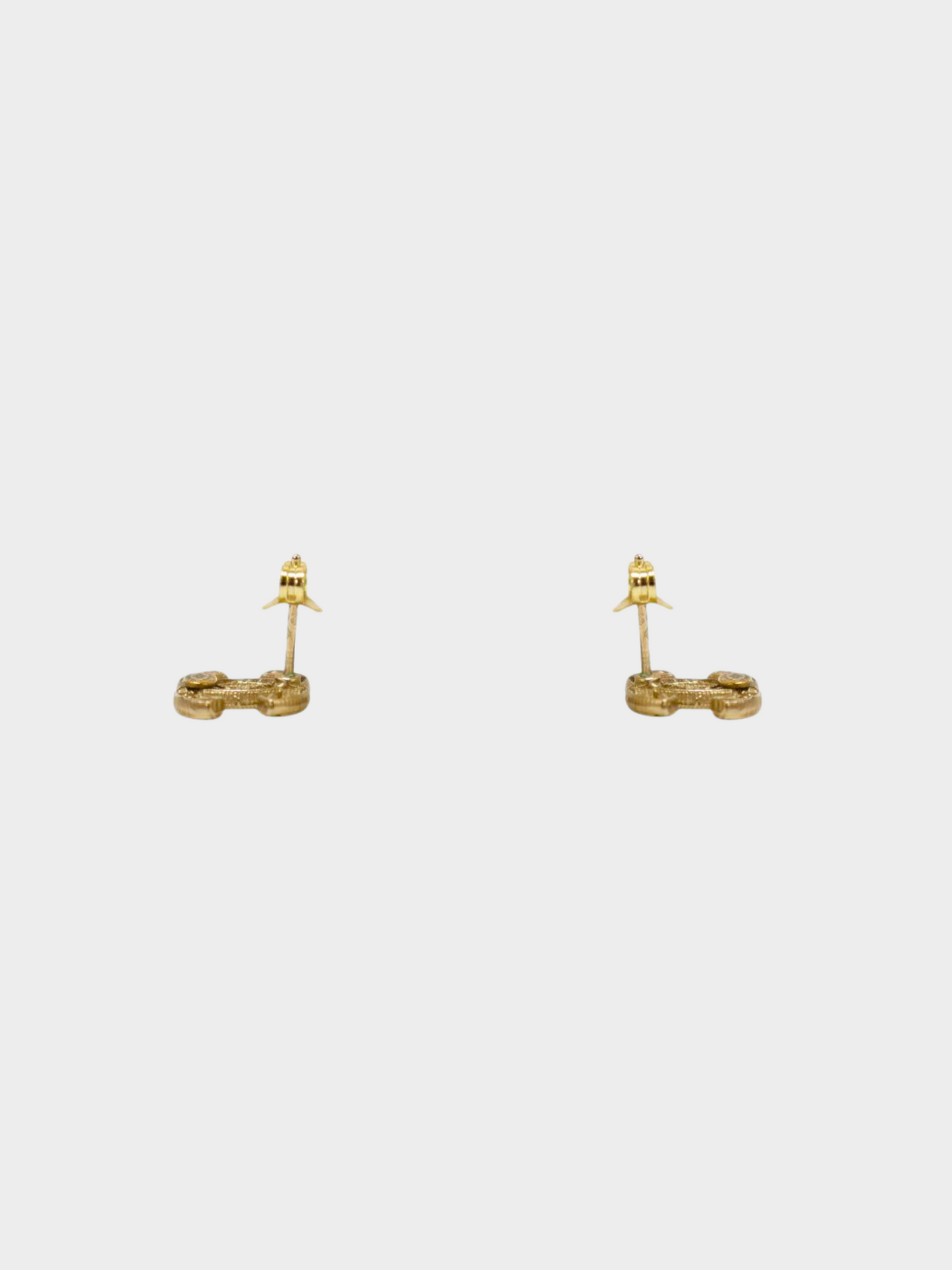 Chanel 2010s Gold Chain CC Stud Earrings