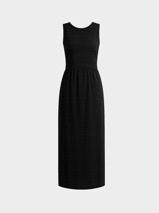 Chanel 2000s Black Wool Silk COCO Button Dress