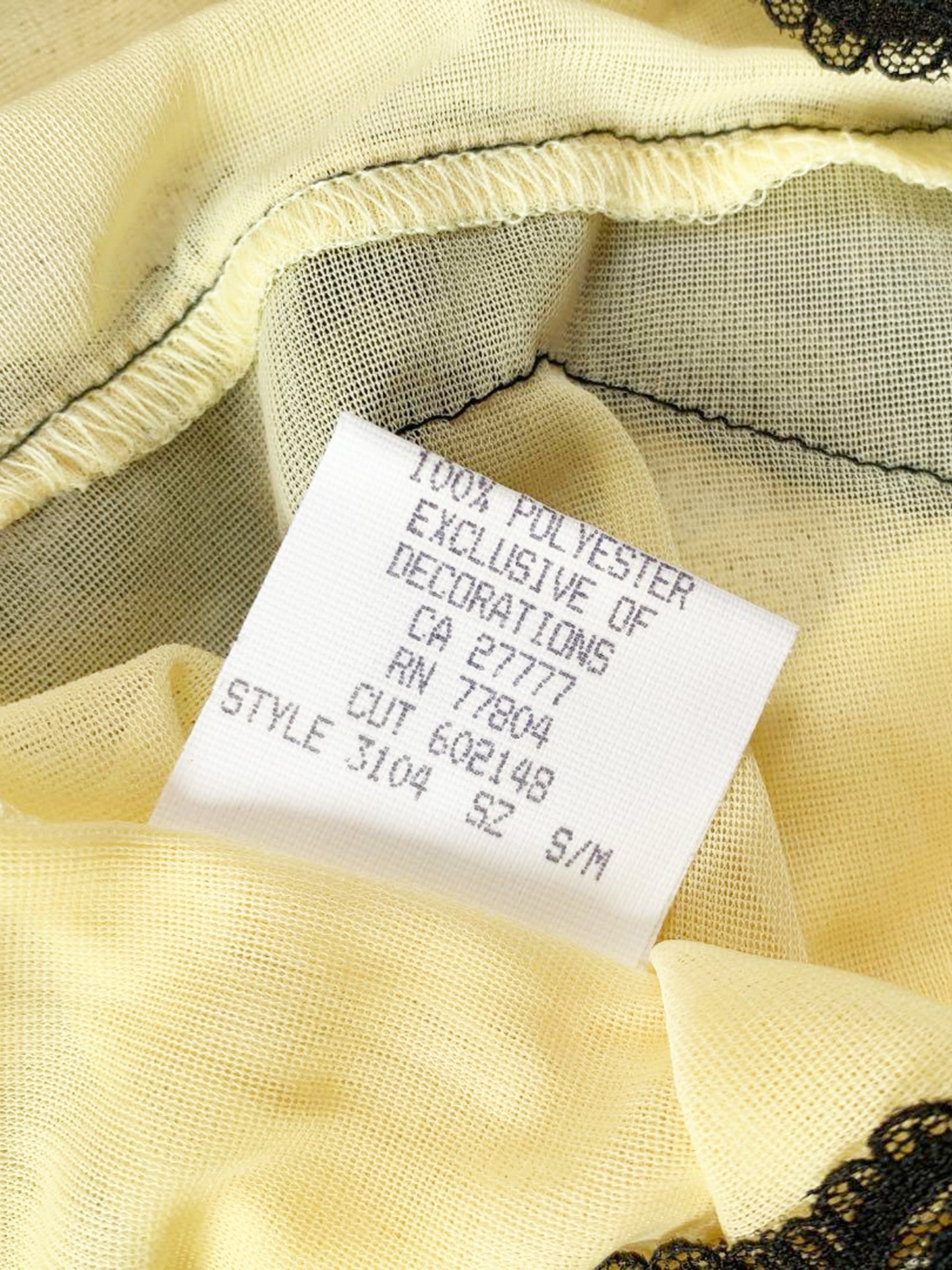 Valentino 2000s Black and Yellow Lace Lingerie Top