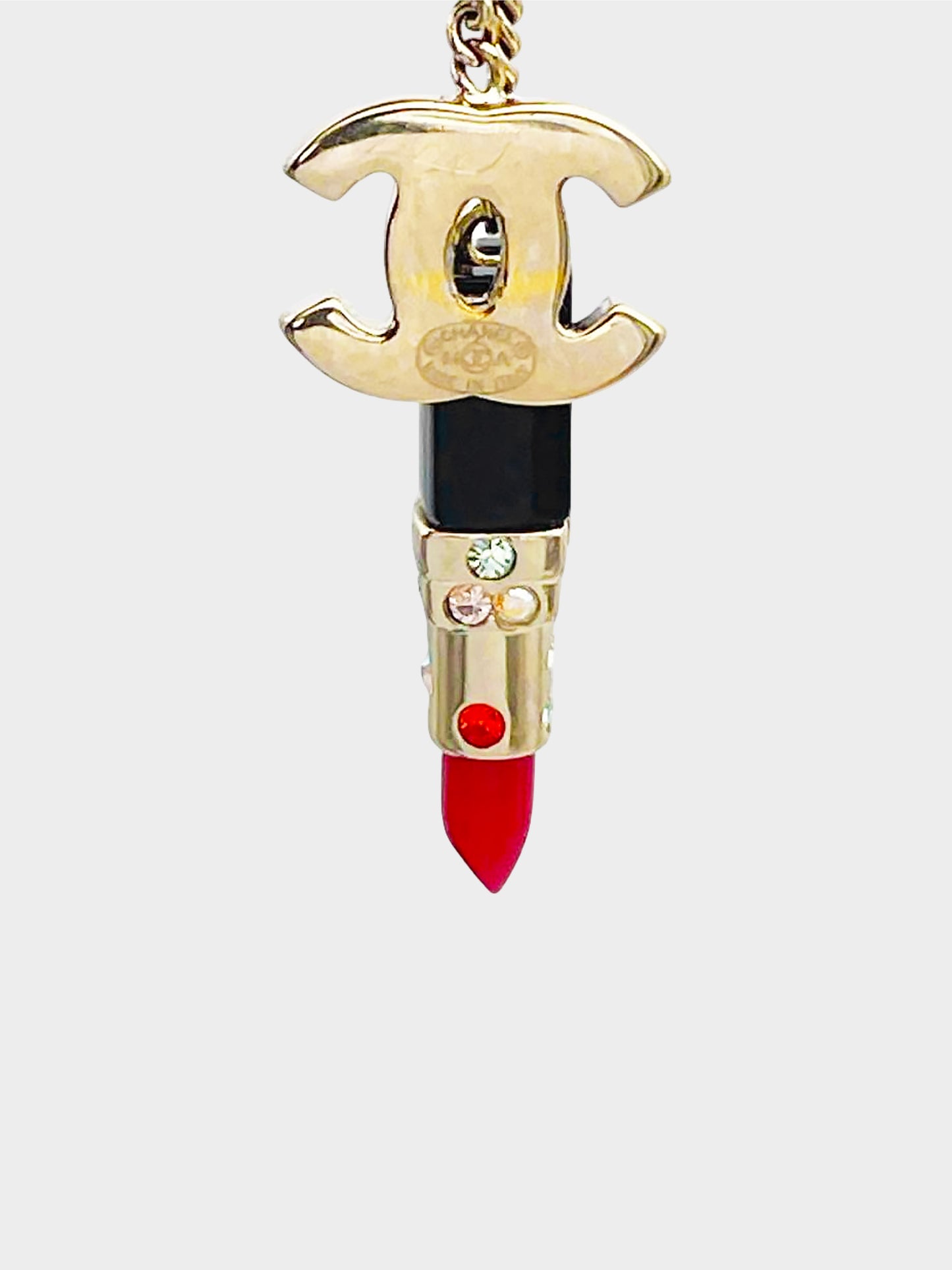 Chanel Fall 2004 CC Logo and Lipstick Swing Earrings