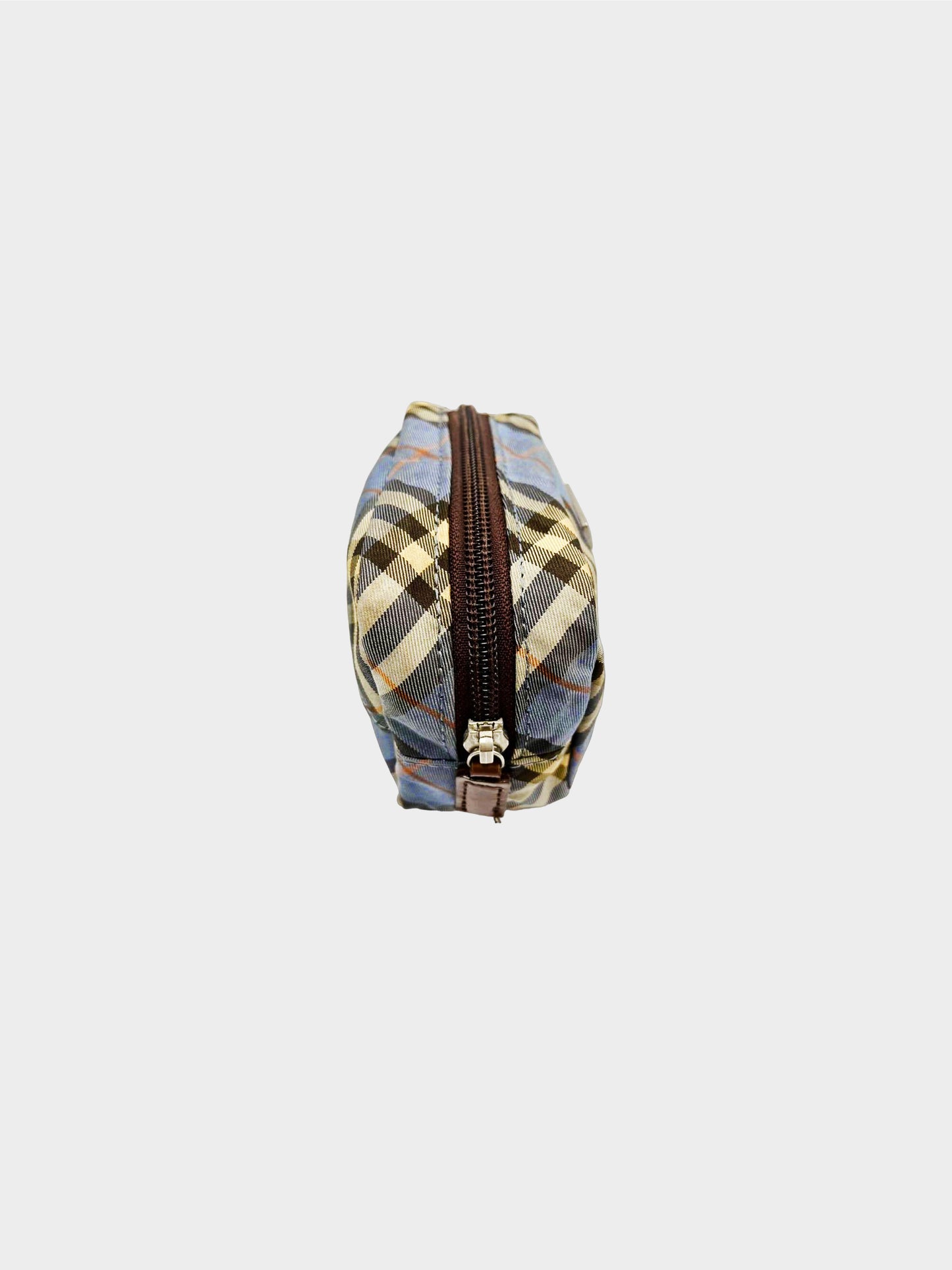 Burberry Blue Label 2000s Blue and Beige Nova Check Pouch Bag