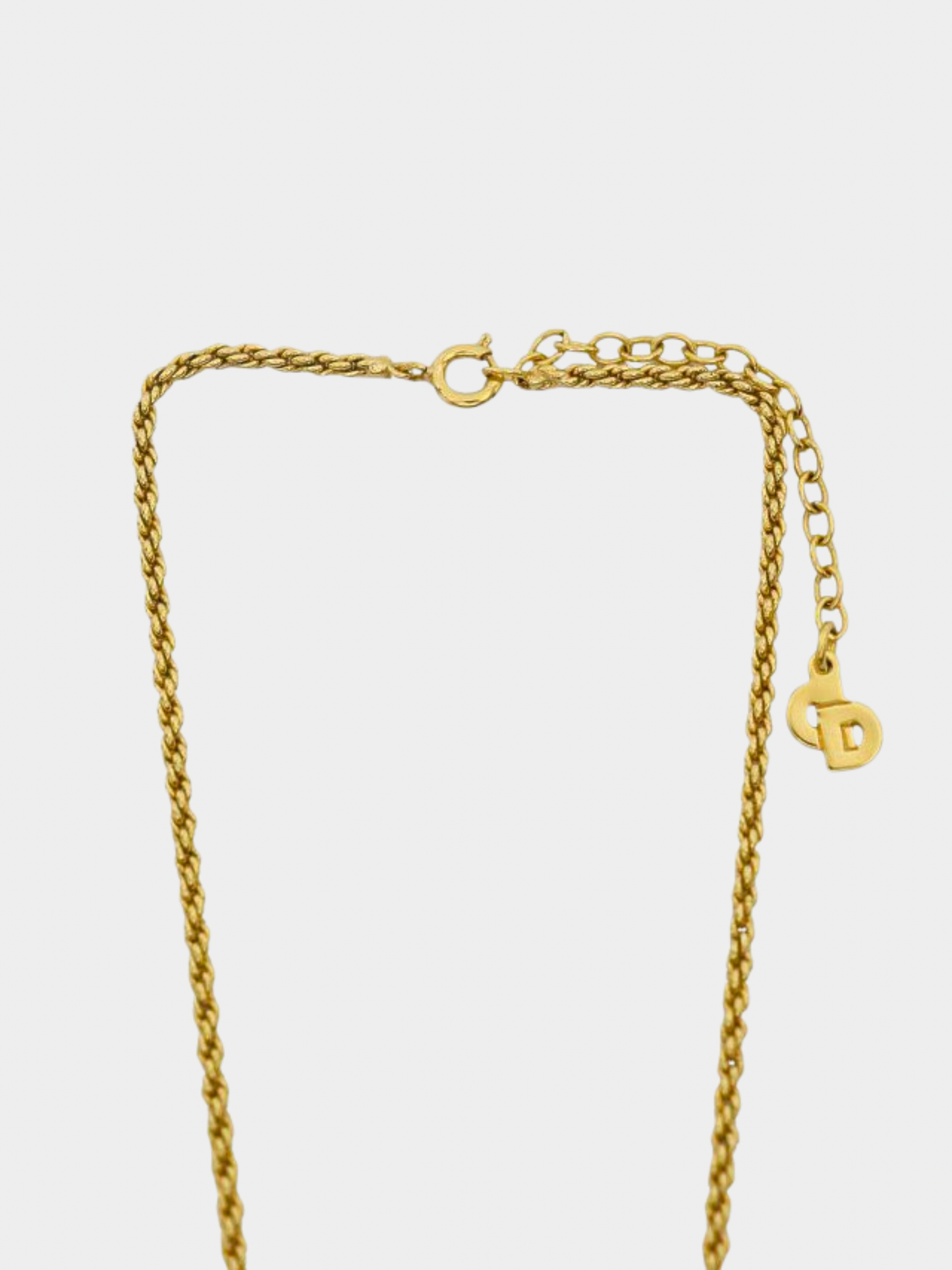 Celine 2000s Gold Rhinestone Flower Necklace