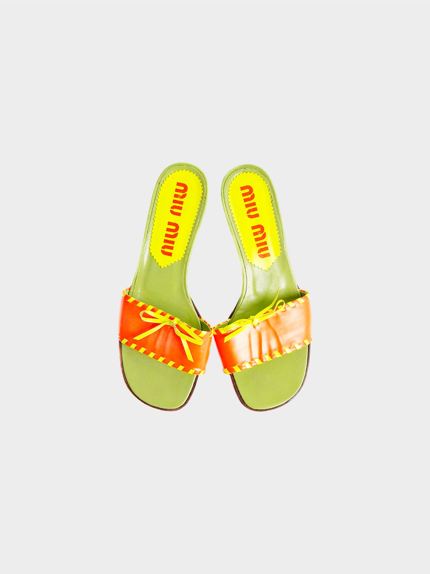 Miu Miu SS 1999 Neon Heeled Mules