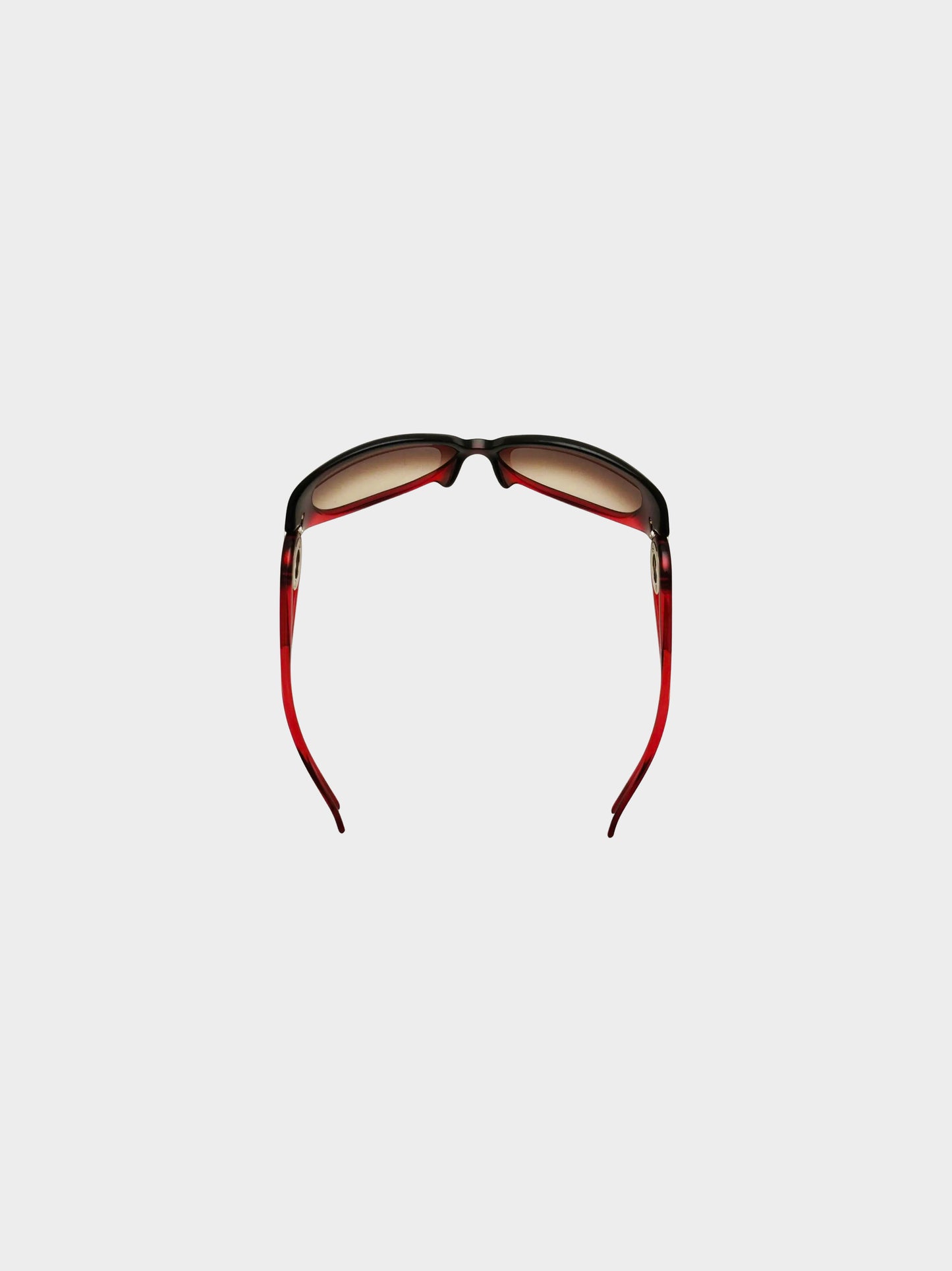 Christian Dior 2000s Burgundy Volute 2F Oversized Sunglasses