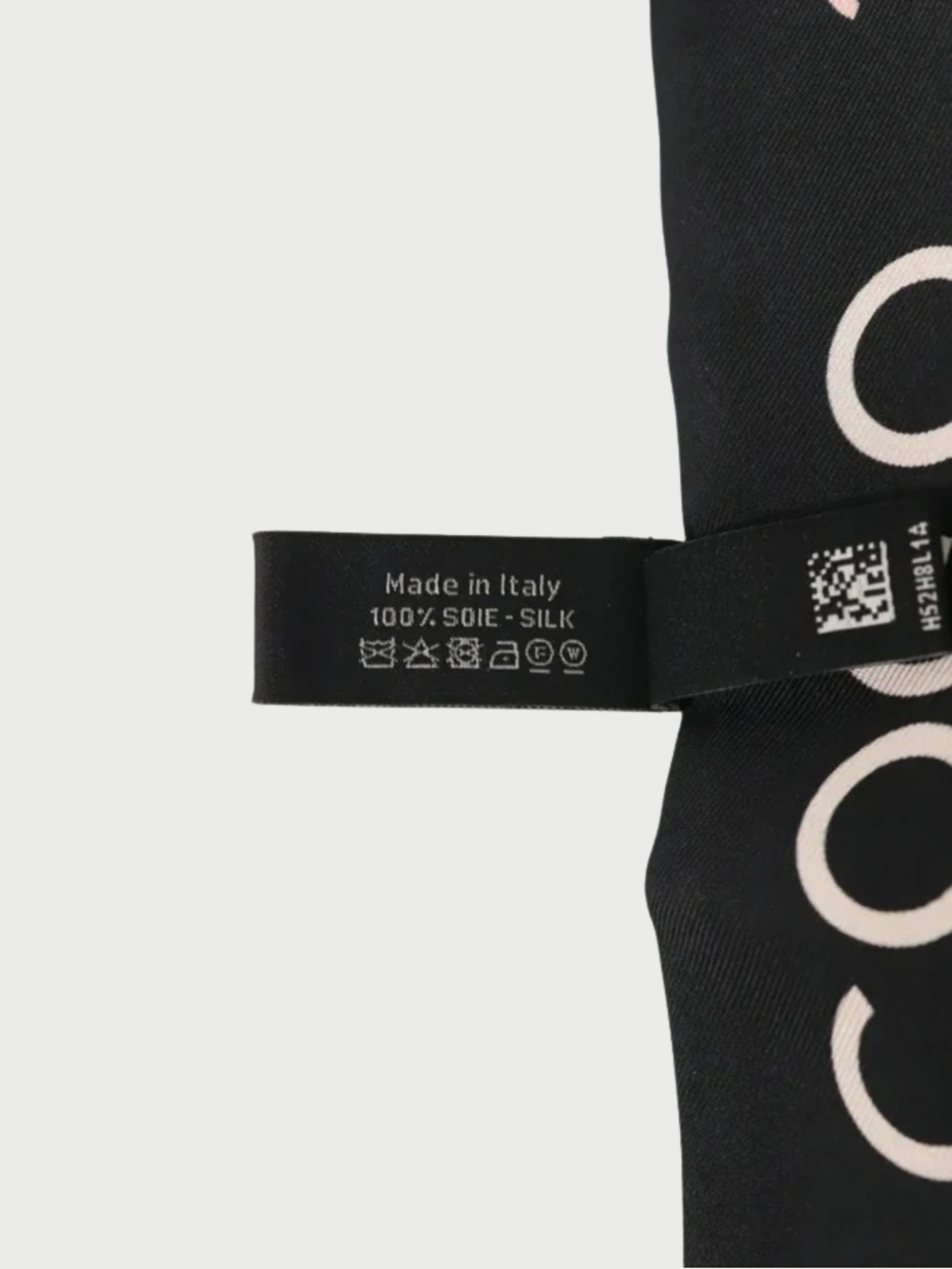 Chanel 2000s Black Pink Silk Coco Scarf